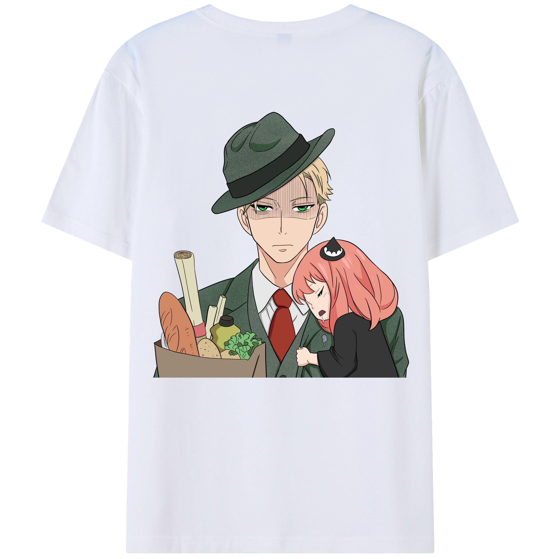 （画像用） SPY×FAMILY间谍家家酒 綿100％ メンズ半袖Tシャツ（バックプリント） 通気性