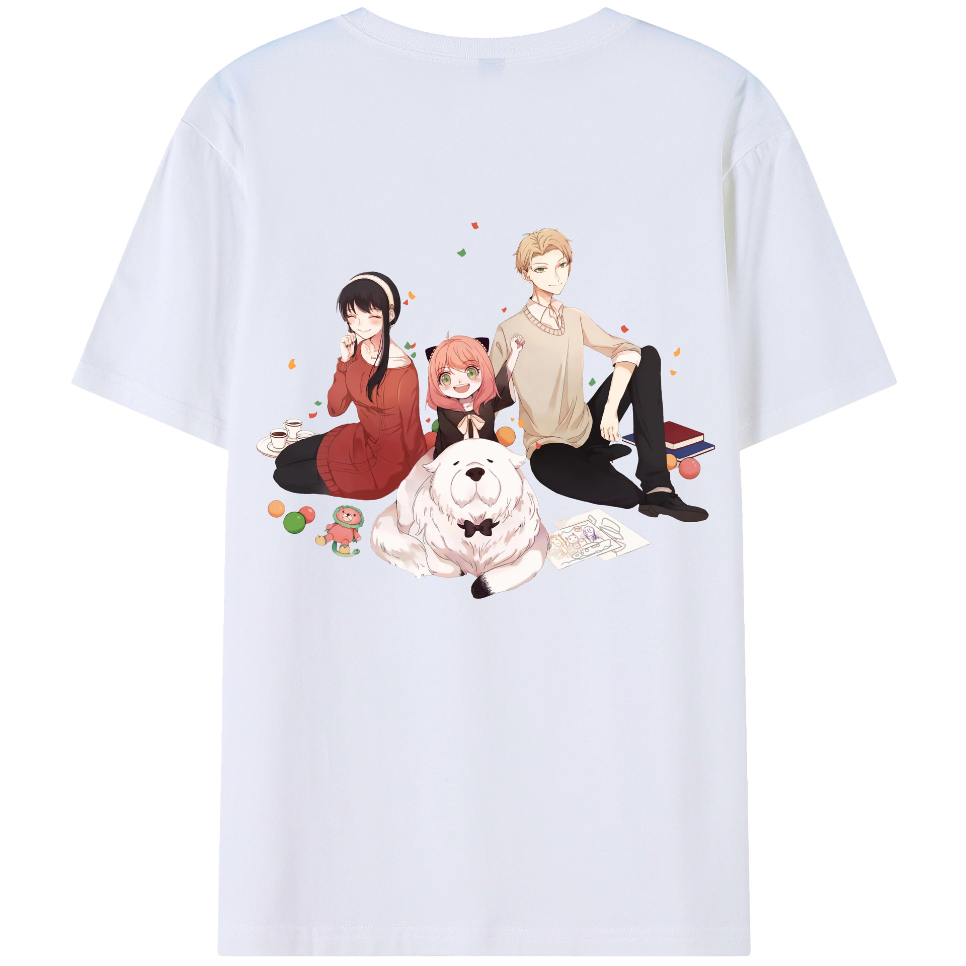 （画像用） SPY×FAMILY间谍家家酒 綿100％ メンズ半袖Tシャツ（バックプリント） 通気性