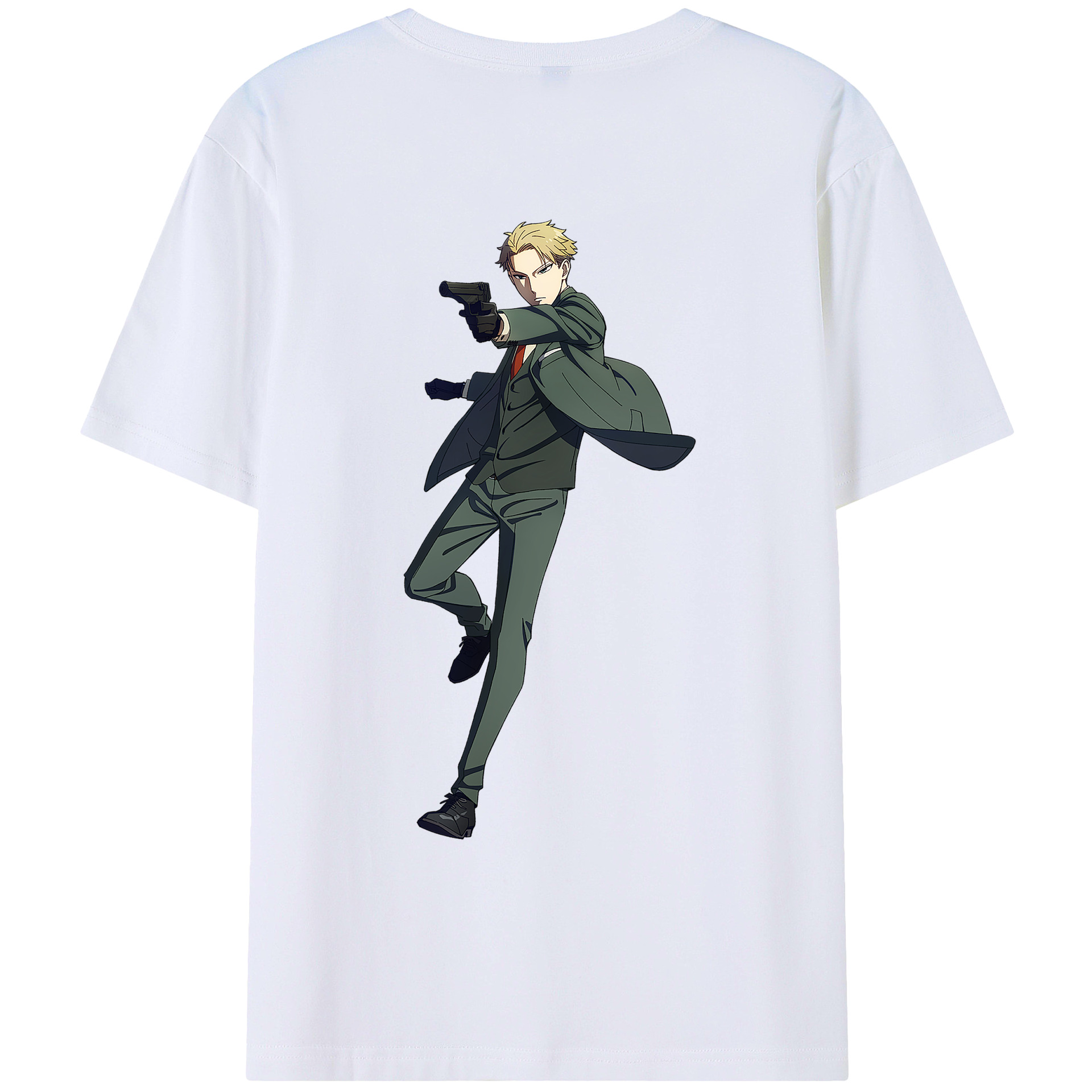 （画像用） SPY×FAMILY间谍家家酒 綿100％ メンズ半袖Tシャツ（バックプリント） 通気性