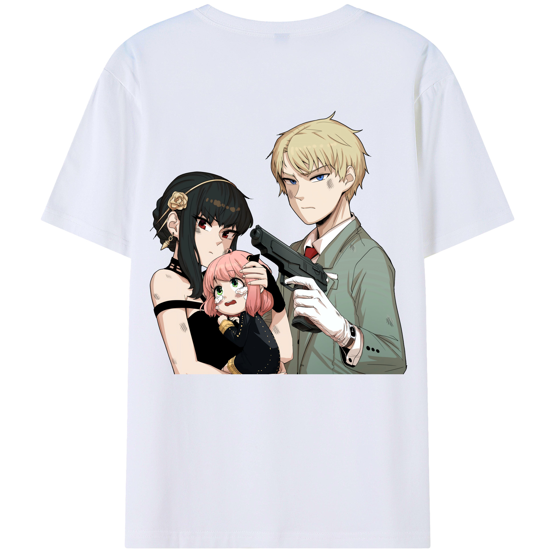 （画像用） SPY×FAMILY间谍家家酒 綿100％ メンズ半袖Tシャツ（バックプリント） 通気性