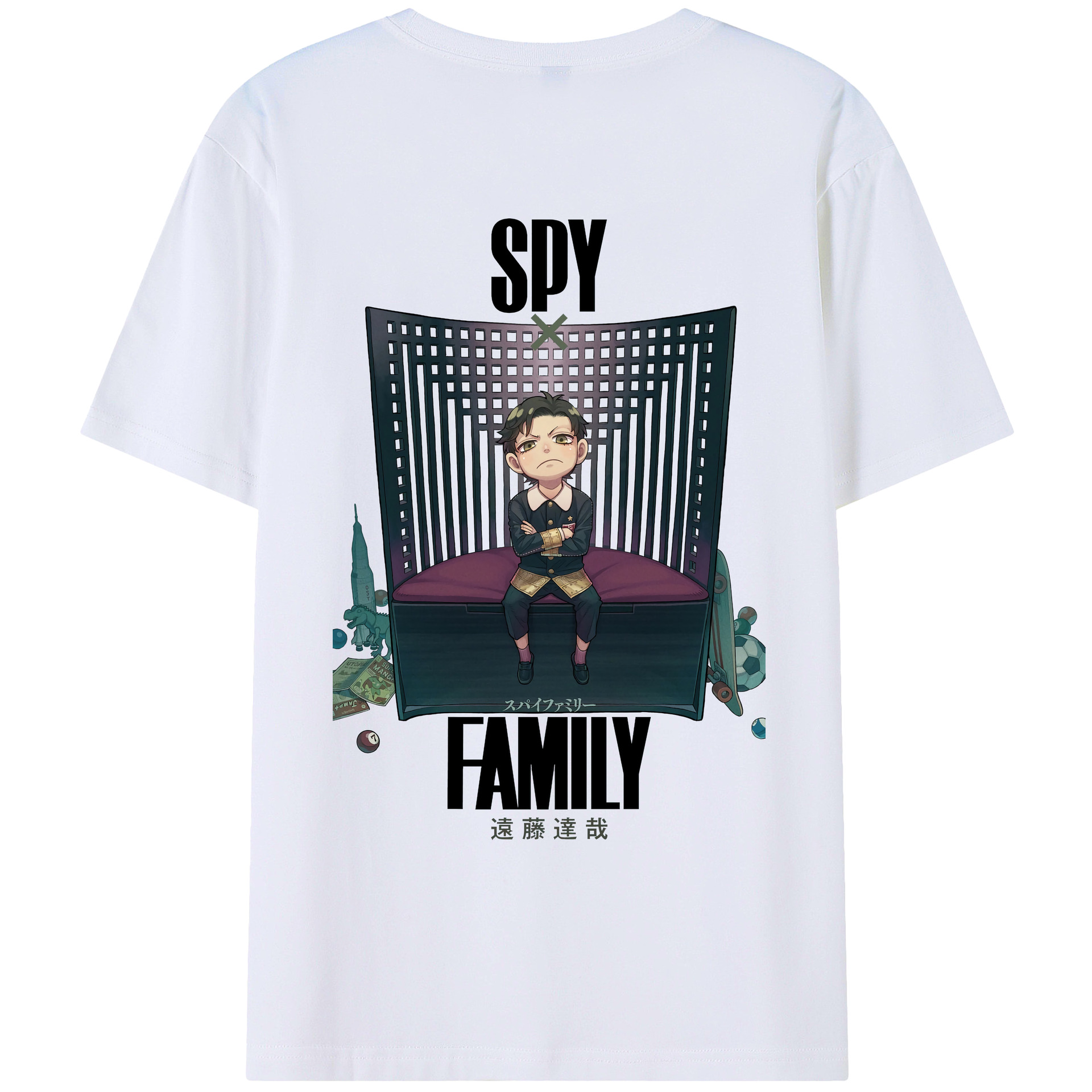 （画像用） SPY×FAMILY间谍家家酒 綿100％ メンズ半袖Tシャツ（バックプリント） 通気性