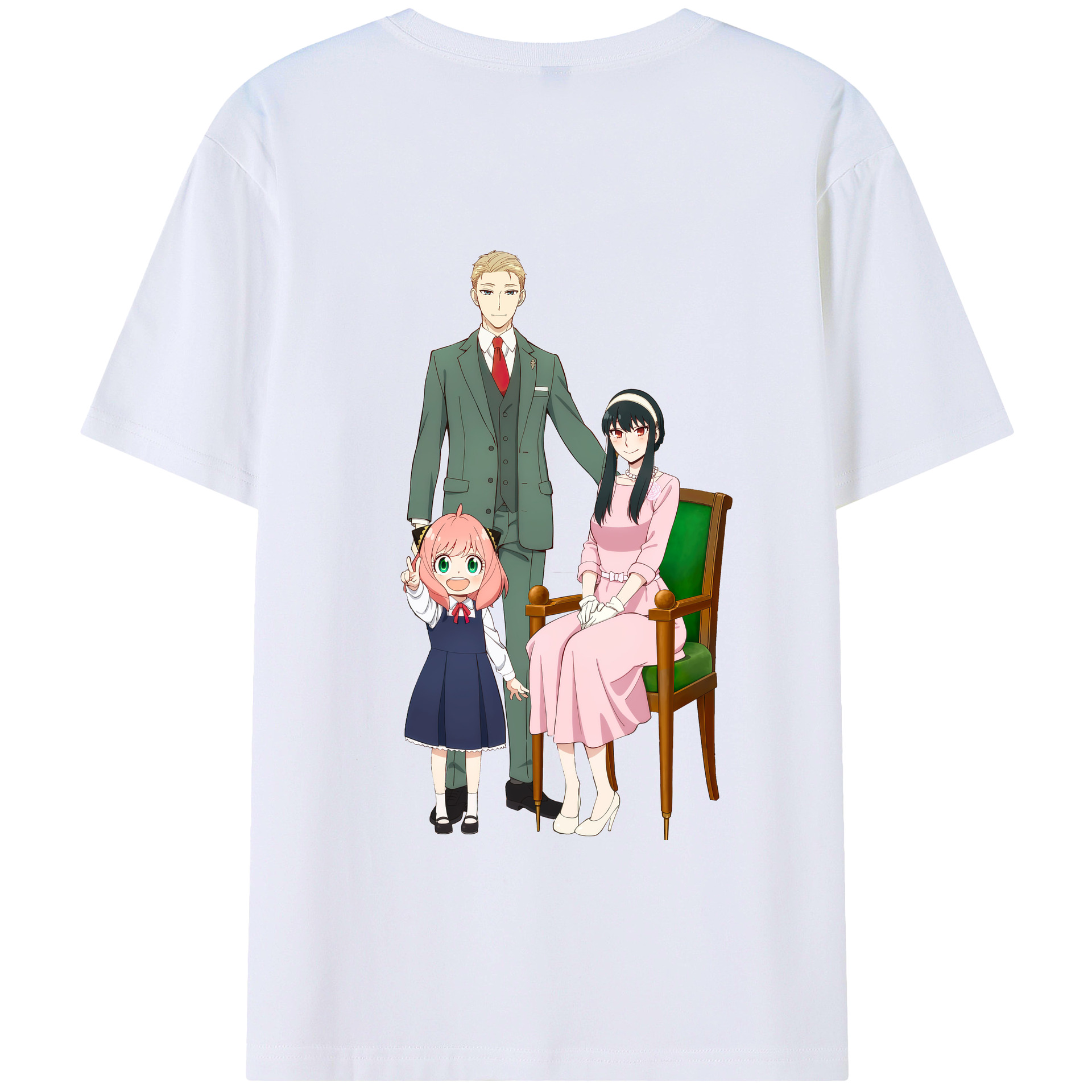 （画像用） SPY×FAMILY间谍家家酒 綿100％ メンズ半袖Tシャツ（バックプリント） 通気性