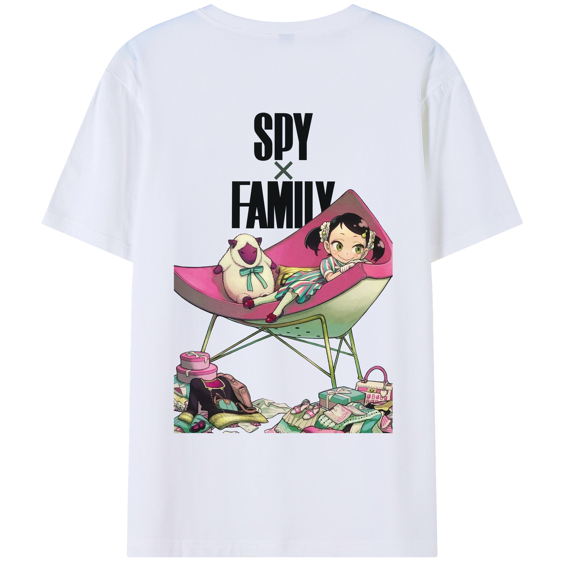 （画像用） SPY×FAMILY间谍家家酒 綿100％ メンズ半袖Tシャツ（バックプリント） 通気性