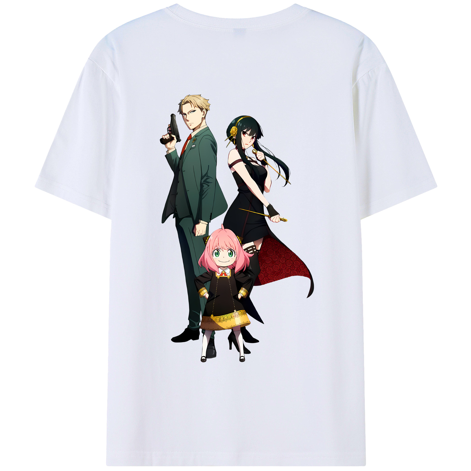 （画像用） SPY×FAMILY间谍家家酒 綿100％ メンズ半袖Tシャツ（バックプリント） 通気性