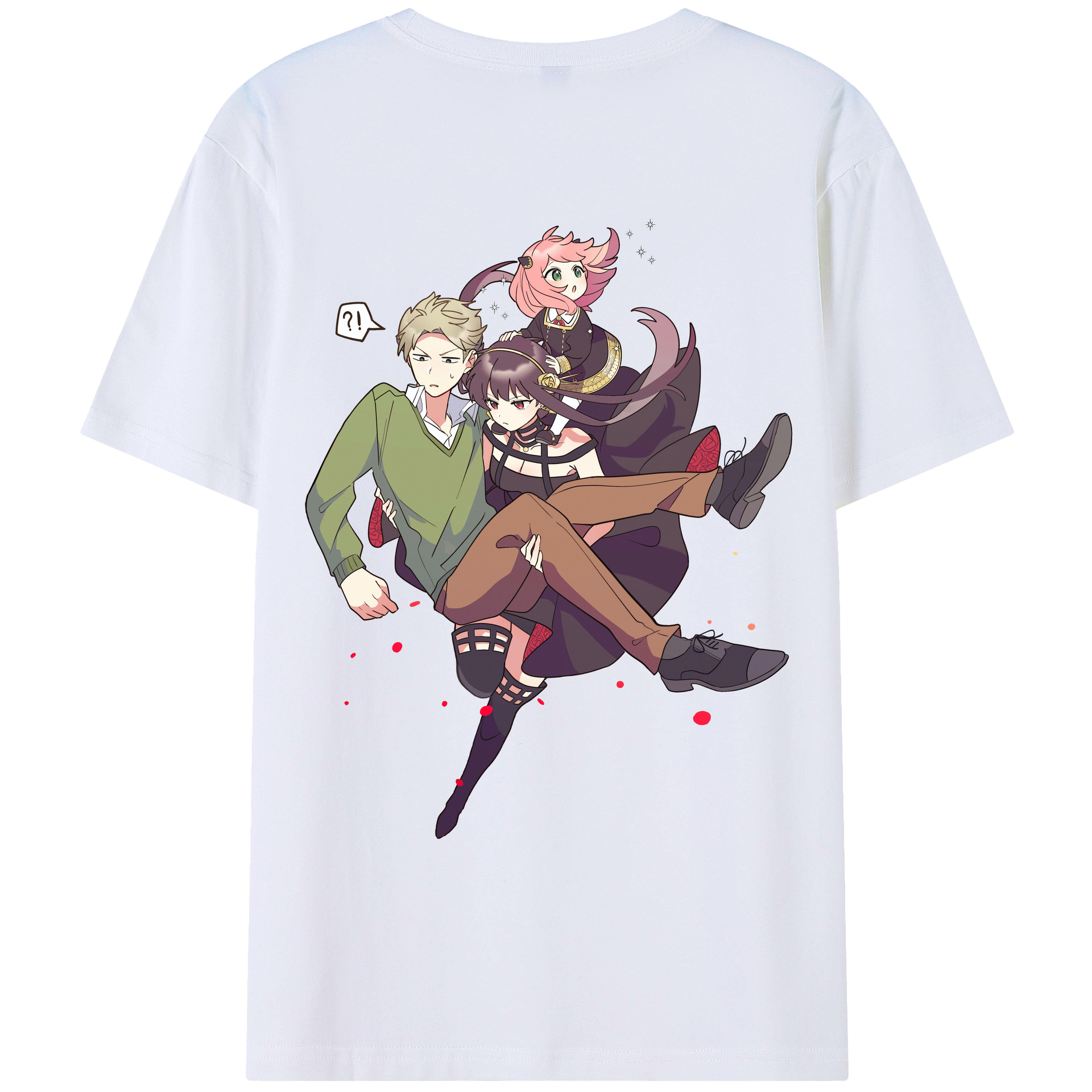 （画像用） SPY×FAMILY间谍家家酒 綿100％ メンズ半袖Tシャツ（バックプリント） 通気性