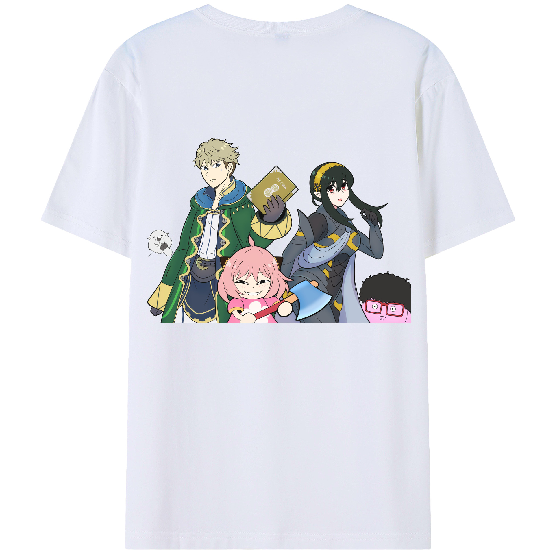 （画像用） SPY×FAMILY间谍家家酒 綿100％ メンズ半袖Tシャツ（バックプリント） 通気性