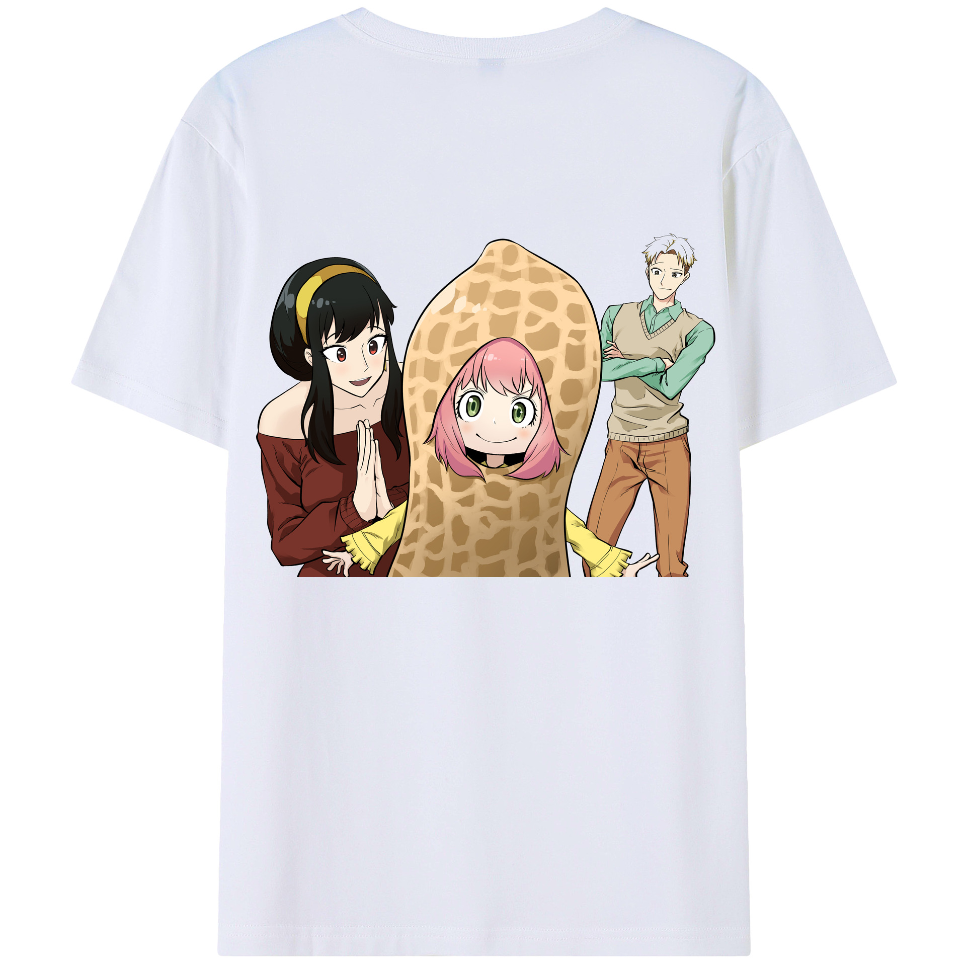 （画像用） SPY×FAMILY间谍家家酒 綿100％ メンズ半袖Tシャツ（バックプリント） 通気性