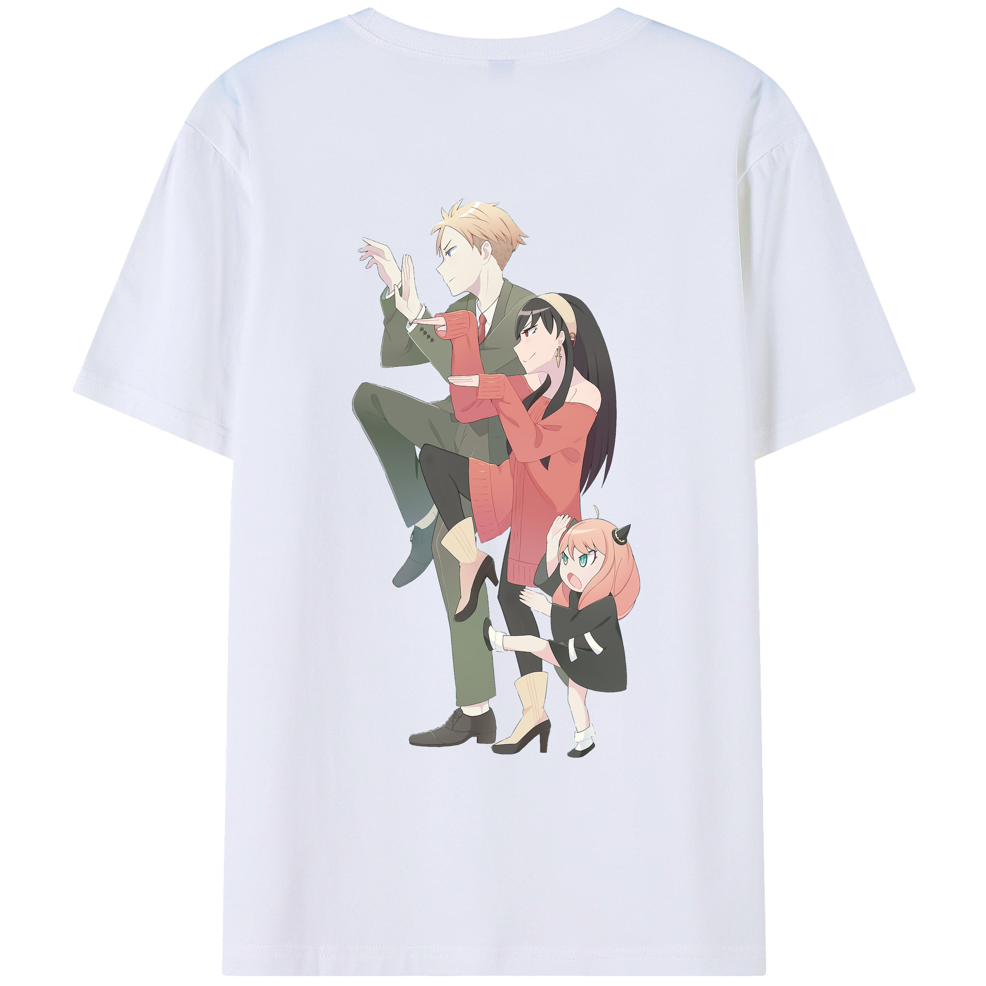 （画像用） SPY×FAMILY间谍家家酒 綿100％ メンズ半袖Tシャツ（バックプリント） 通気性