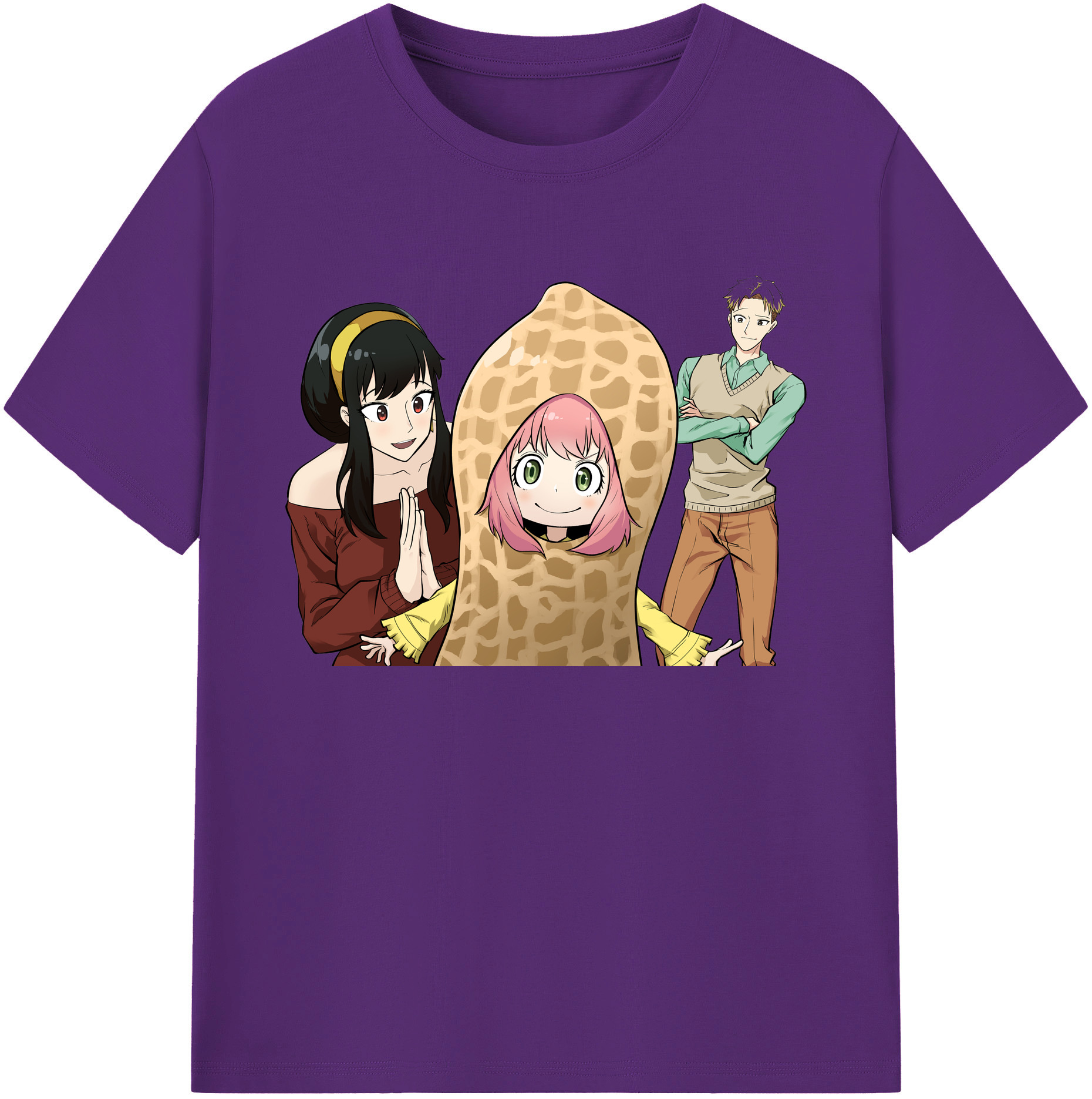 （画像用） SPY×FAMILY间谍家家酒 綿100％ メンズ半袖Tシャツ｜肌触りやわらか＆通気性