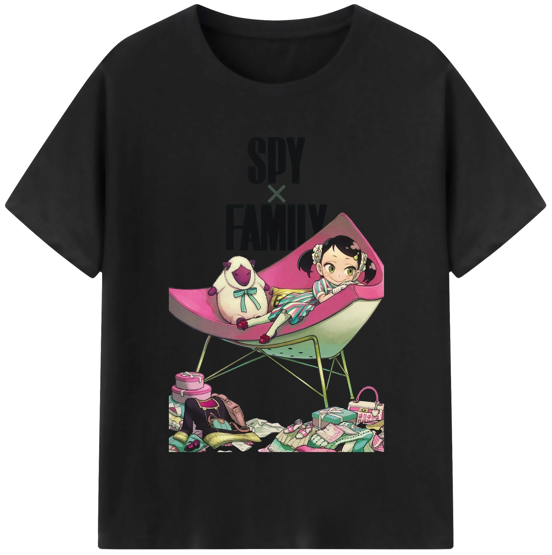 （画像用） SPY×FAMILY间谍家家酒 レディースカジュアルプリントTシャツ（綿100％）