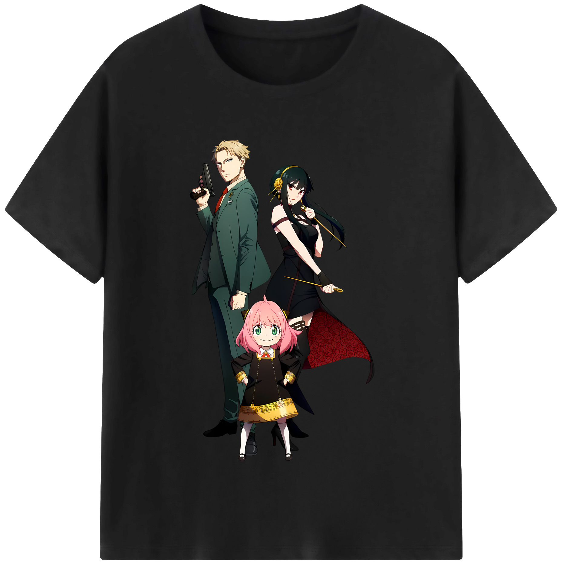 （画像用） SPY×FAMILY间谍家家酒 レディースカジュアルプリントTシャツ（綿100％）