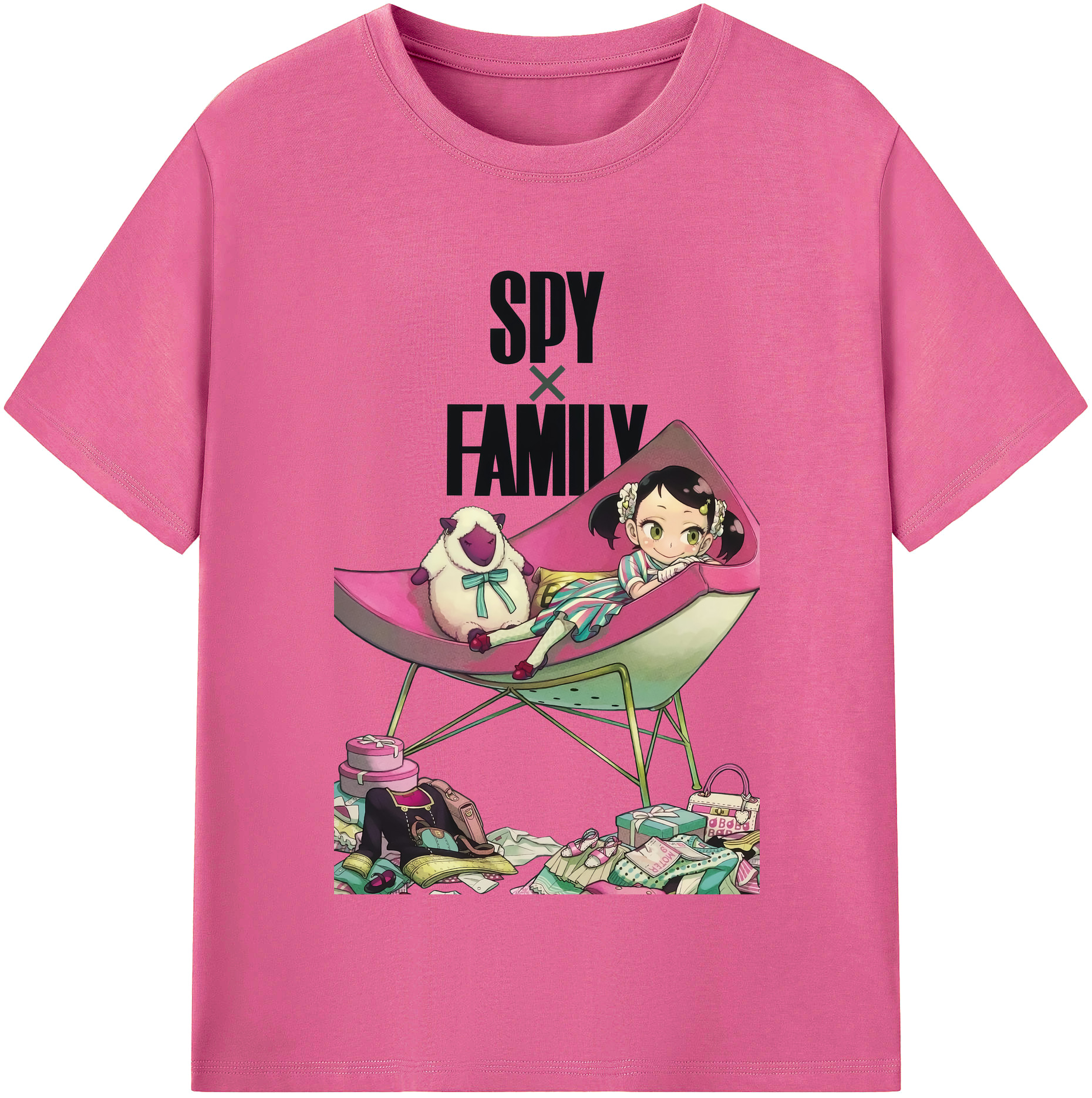 （画像用） SPY×FAMILY间谍家家酒 レディースカジュアルプリントTシャツ（綿100％）