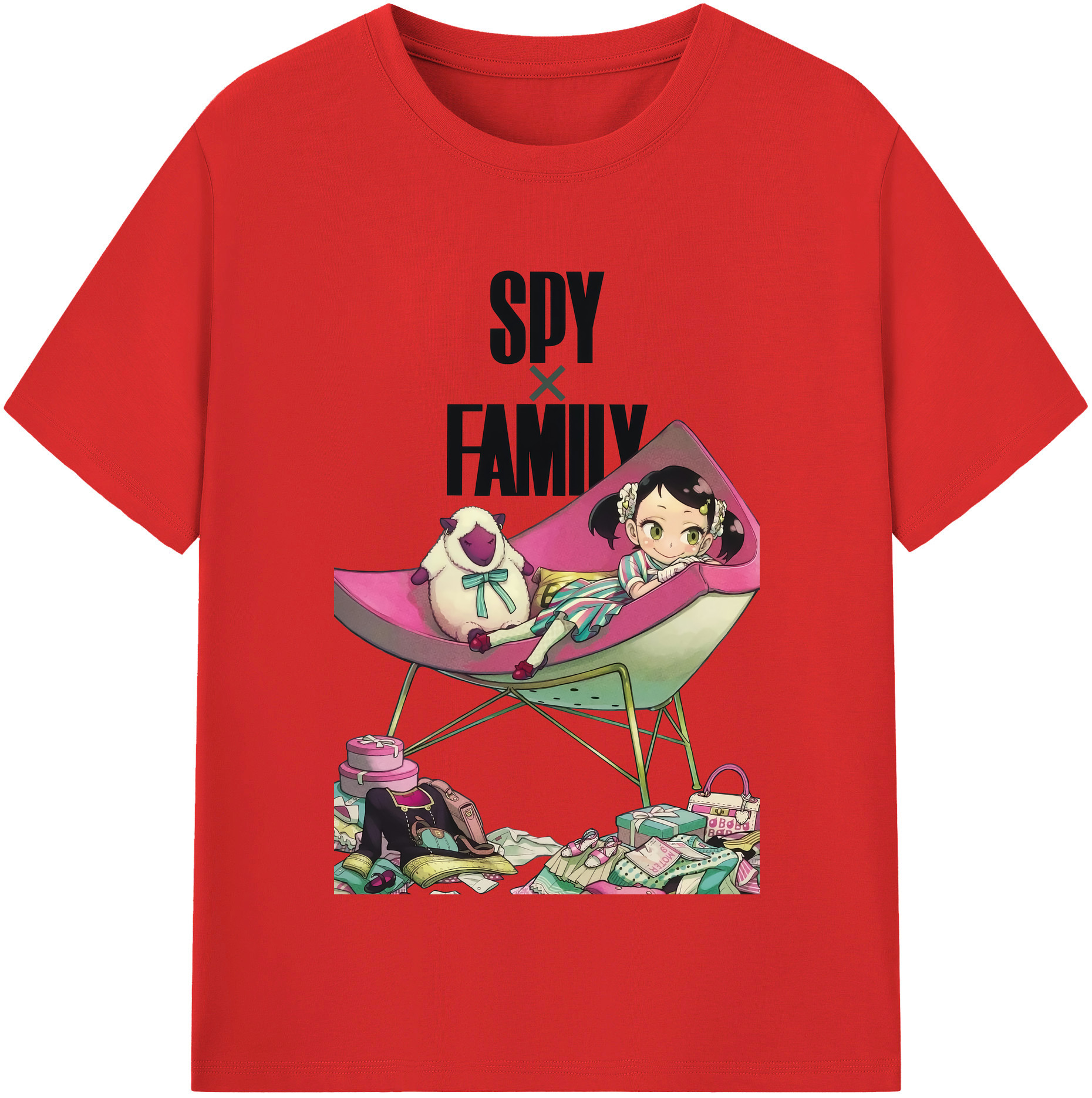 （画像用） SPY×FAMILY间谍家家酒 レディースカジュアルプリントTシャツ（綿100％）