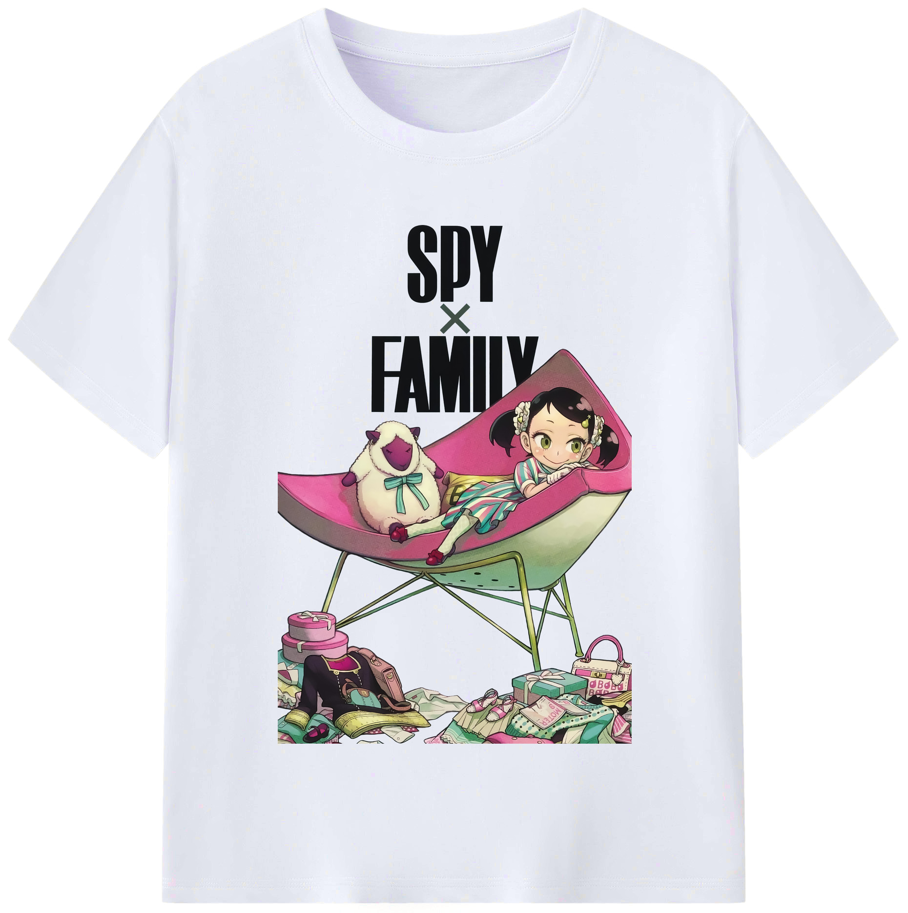（画像用） SPY×FAMILY间谍家家酒 レディースカジュアルプリントTシャツ（綿100％）