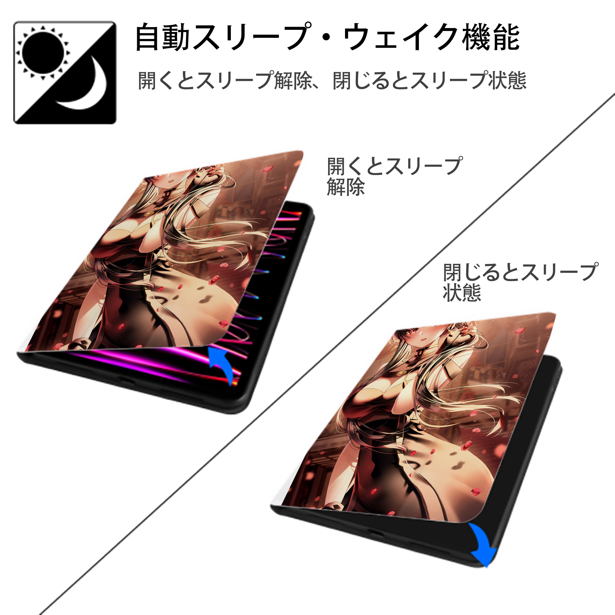 SPY×FAMILY间谍家家酒 IPad ケース ペン収納付き 三つ折りスタンド PUレザー×シリコン 対応機種9.5/10.5/10.9インチ