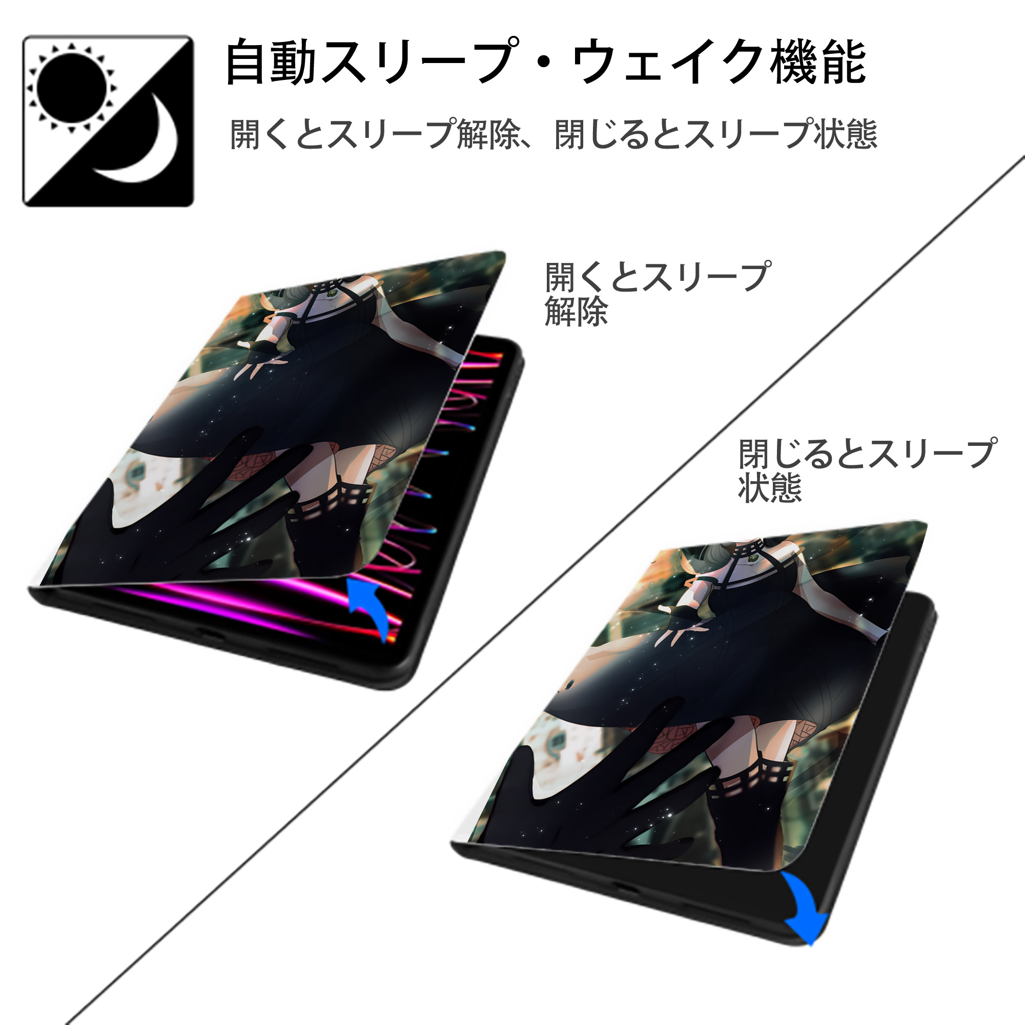 SPY×FAMILY间谍家家酒 IPad ケース ペン収納付き 三つ折りスタンド PUレザー×シリコン 対応機種9.5/10.5/10.9インチ