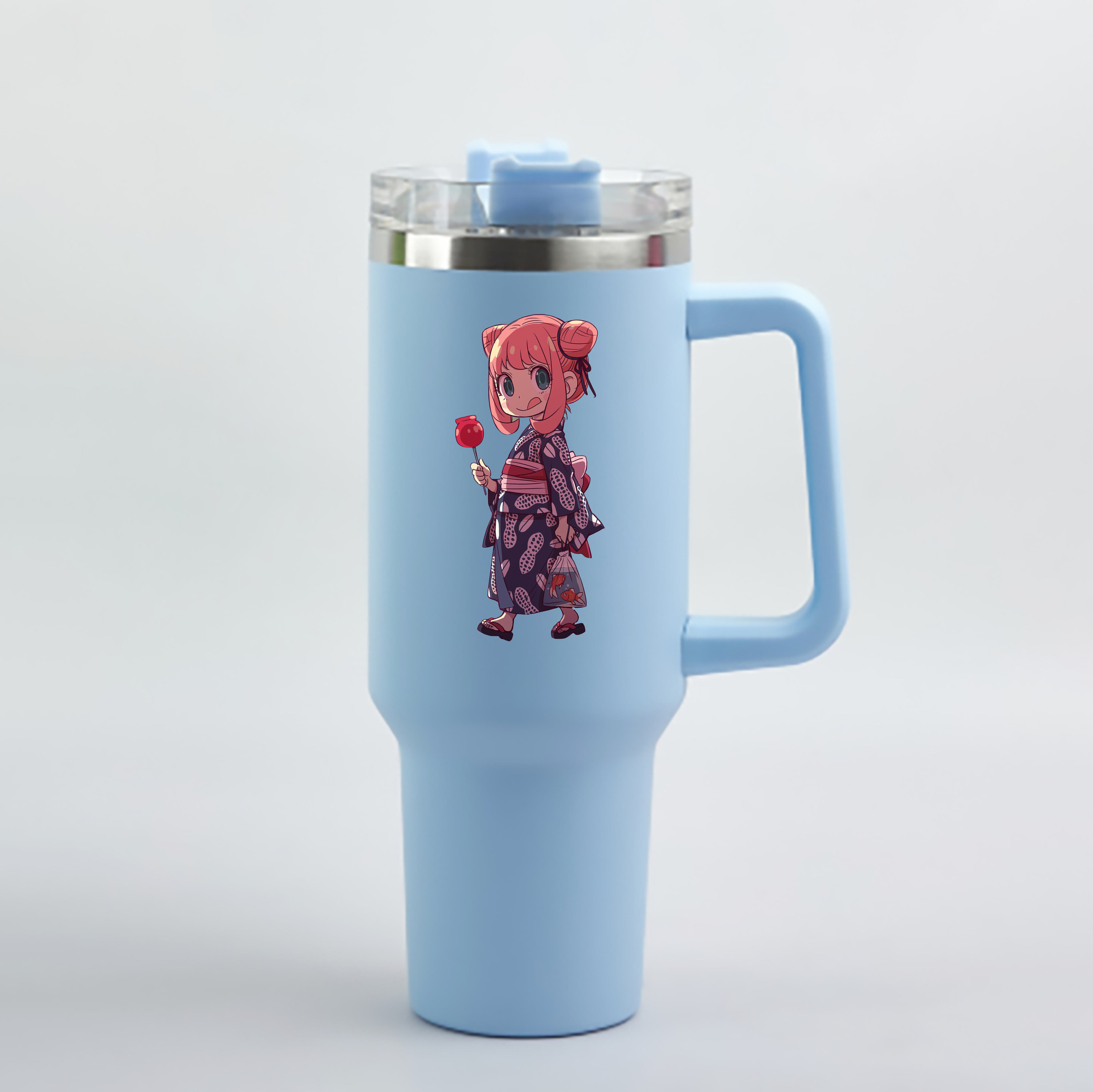 （画像用） SPY×FAMILY间谍家家酒 1200mL車用タンブラー - クリスタルステッカー（プラスチックストロー付き）