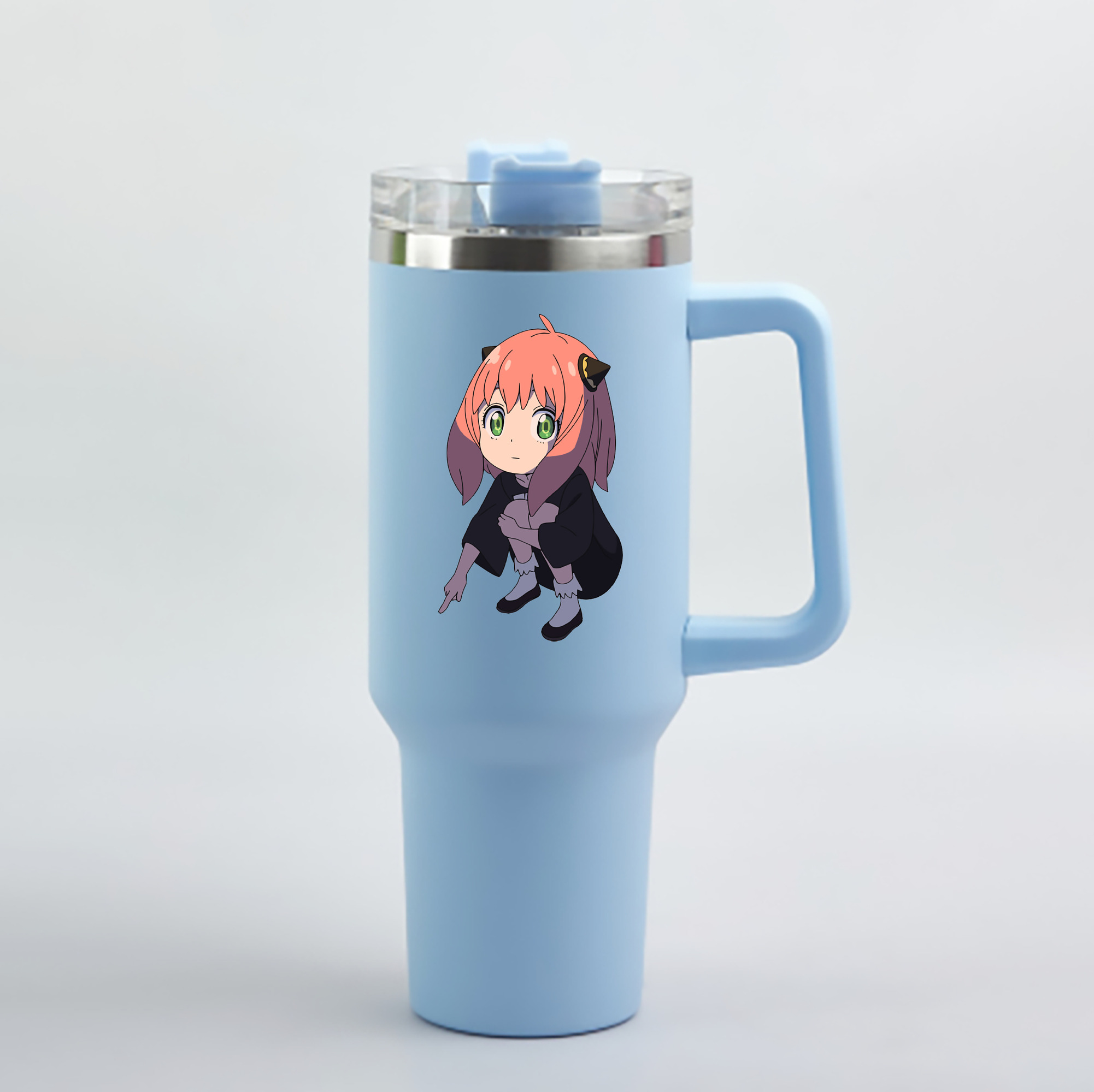 （画像用） SPY×FAMILY间谍家家酒 1200mL車用タンブラー - クリスタルステッカー（プラスチックストロー付き）