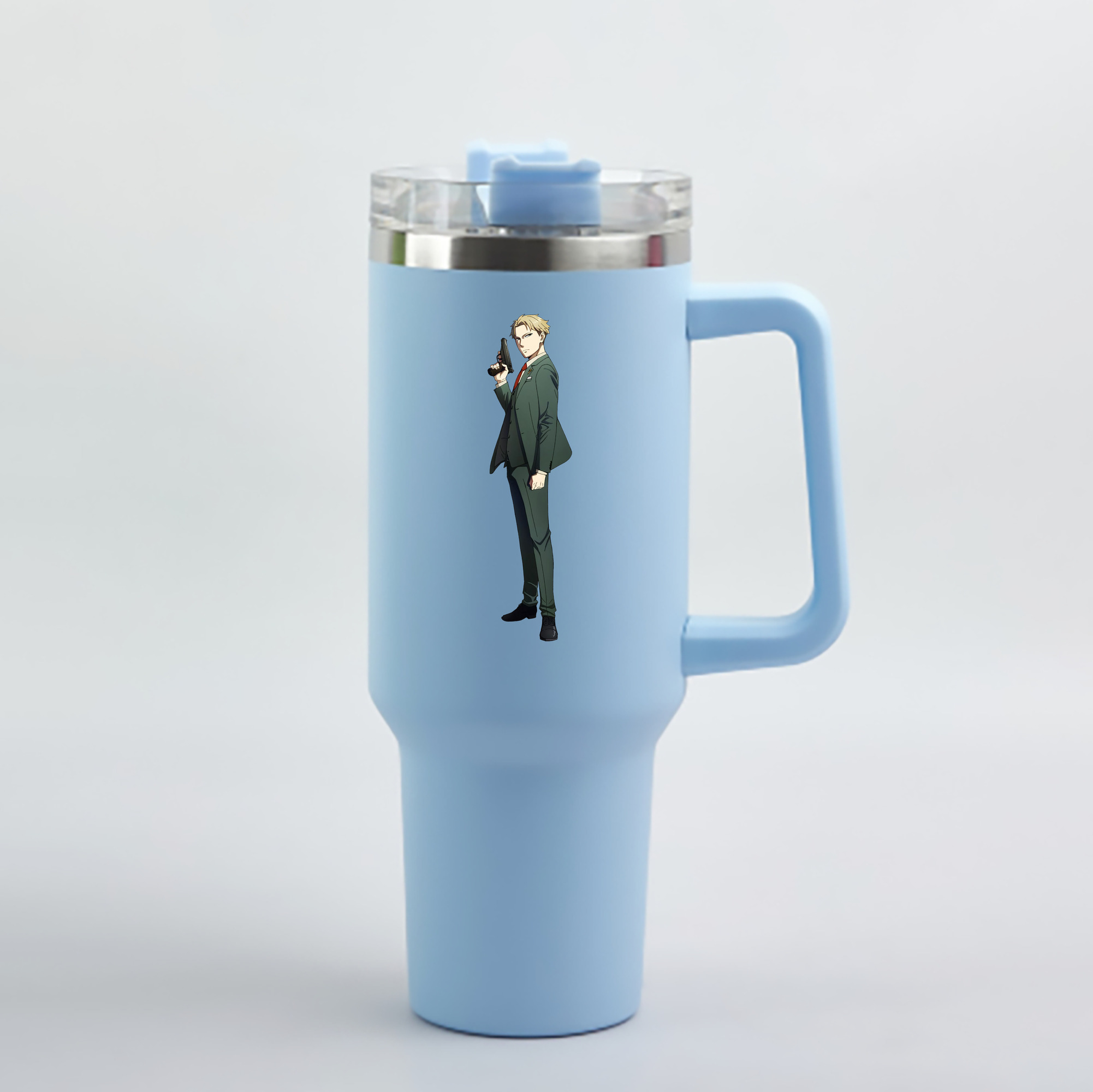 （画像用） SPY×FAMILY间谍家家酒 1200mL車用タンブラー - クリスタルステッカー（プラスチックストロー付き）