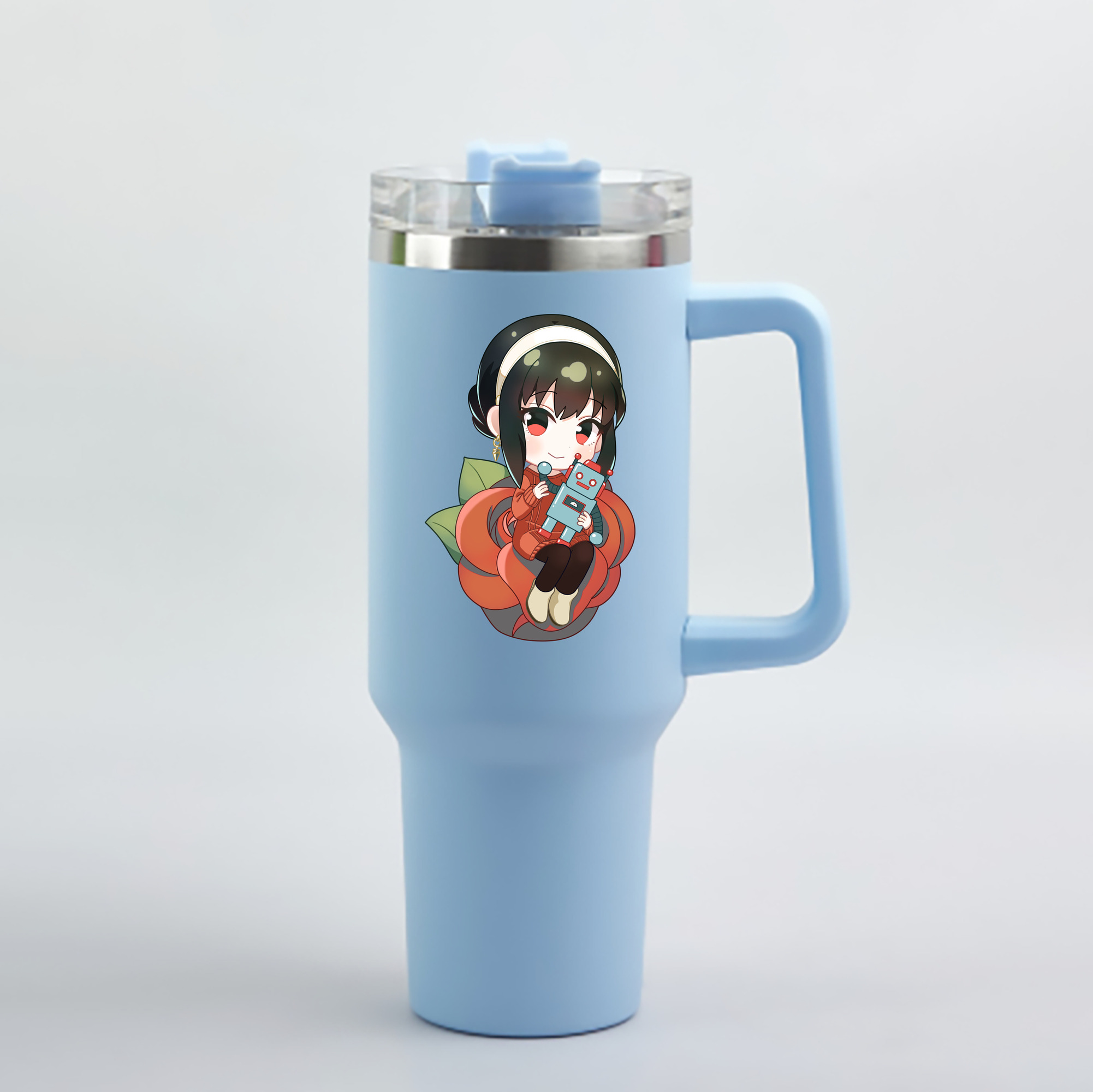 （画像用） SPY×FAMILY间谍家家酒 1200mL車用タンブラー - クリスタルステッカー（プラスチックストロー付き）