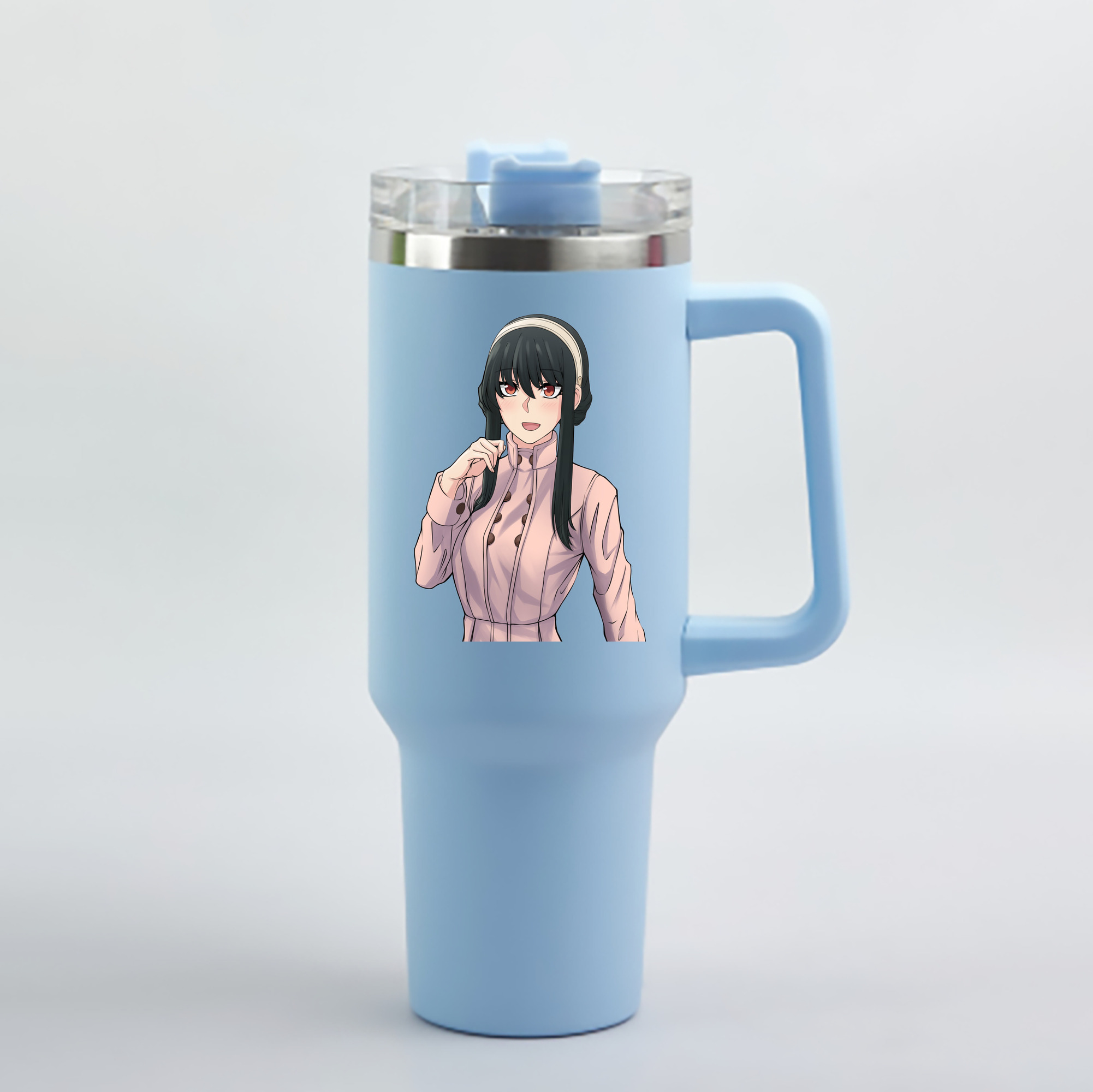 （画像用） SPY×FAMILY间谍家家酒 1200mL車用タンブラー - クリスタルステッカー（プラスチックストロー付き）