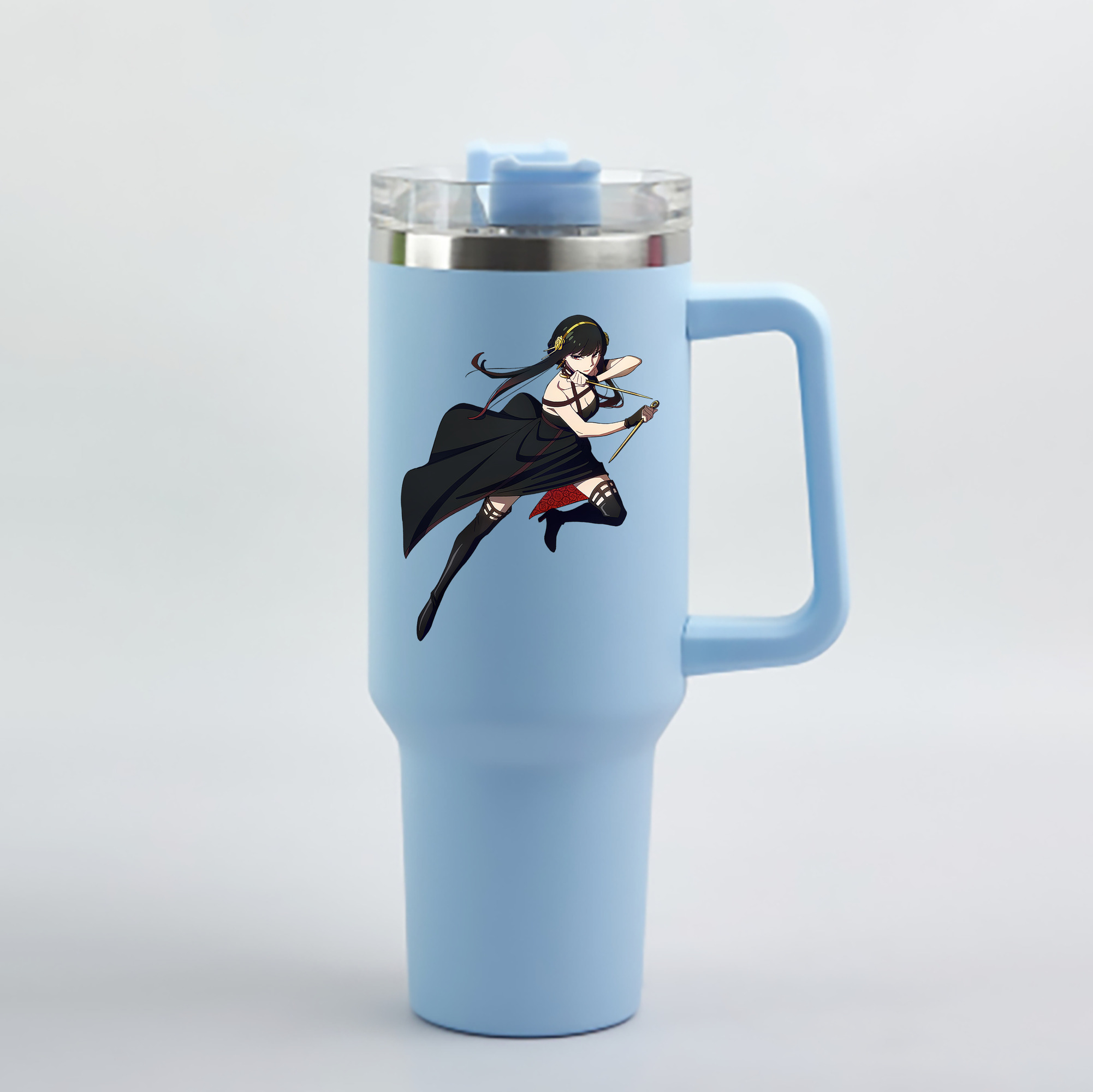 （画像用） SPY×FAMILY间谍家家酒 1200mL車用タンブラー - クリスタルステッカー（プラスチックストロー付き）