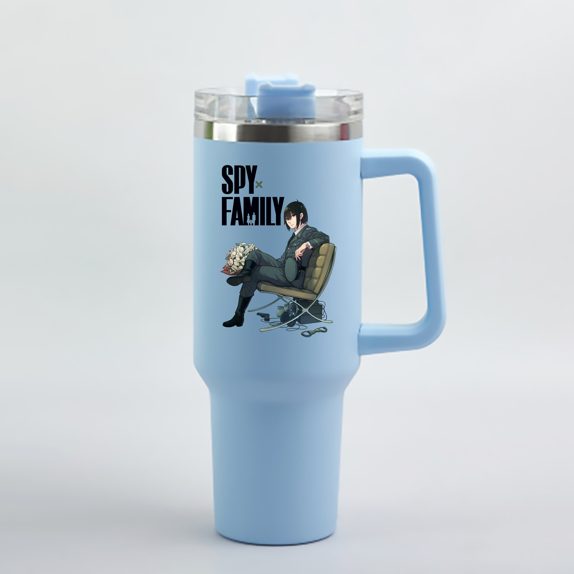 （画像用） SPY×FAMILY间谍家家酒 1200mL車用タンブラー - クリスタルステッカー（プラスチックストロー付き）