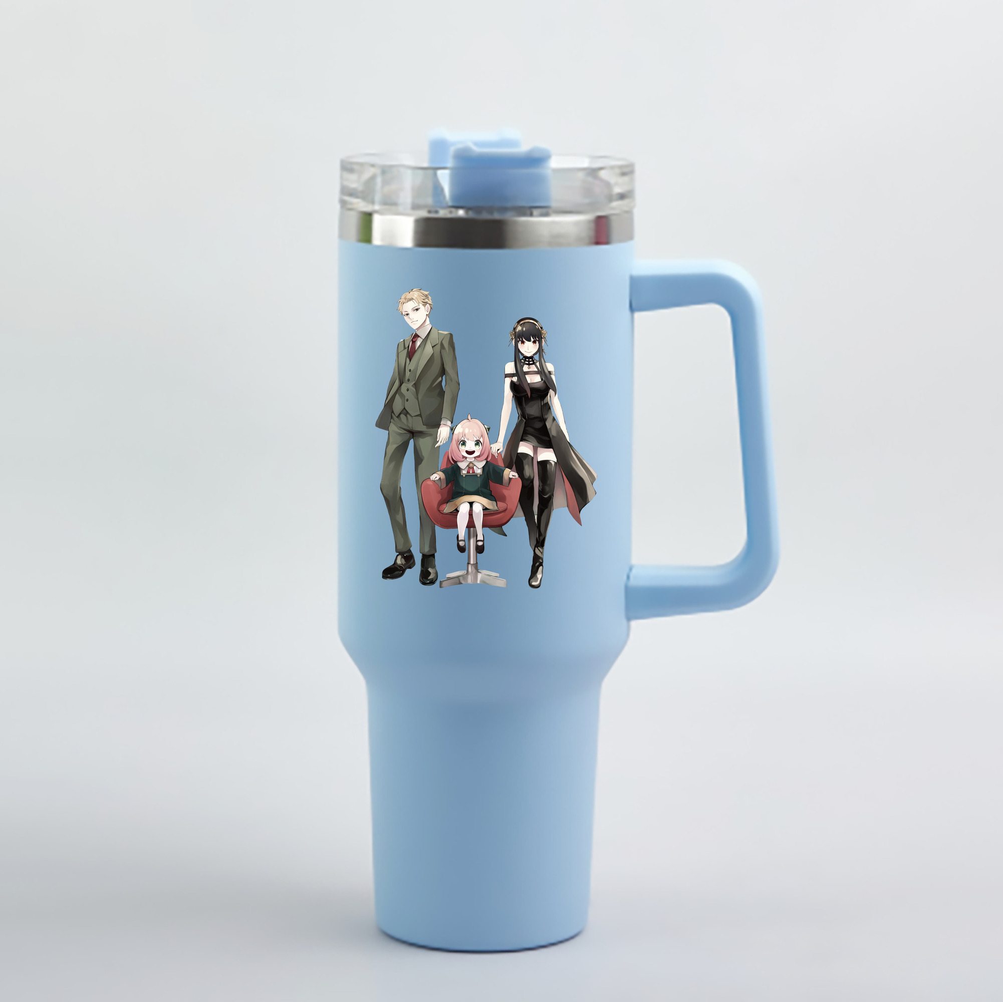 （画像用） SPY×FAMILY间谍家家酒 1200mL車用タンブラー - クリスタルステッカー（プラスチックストロー付き）