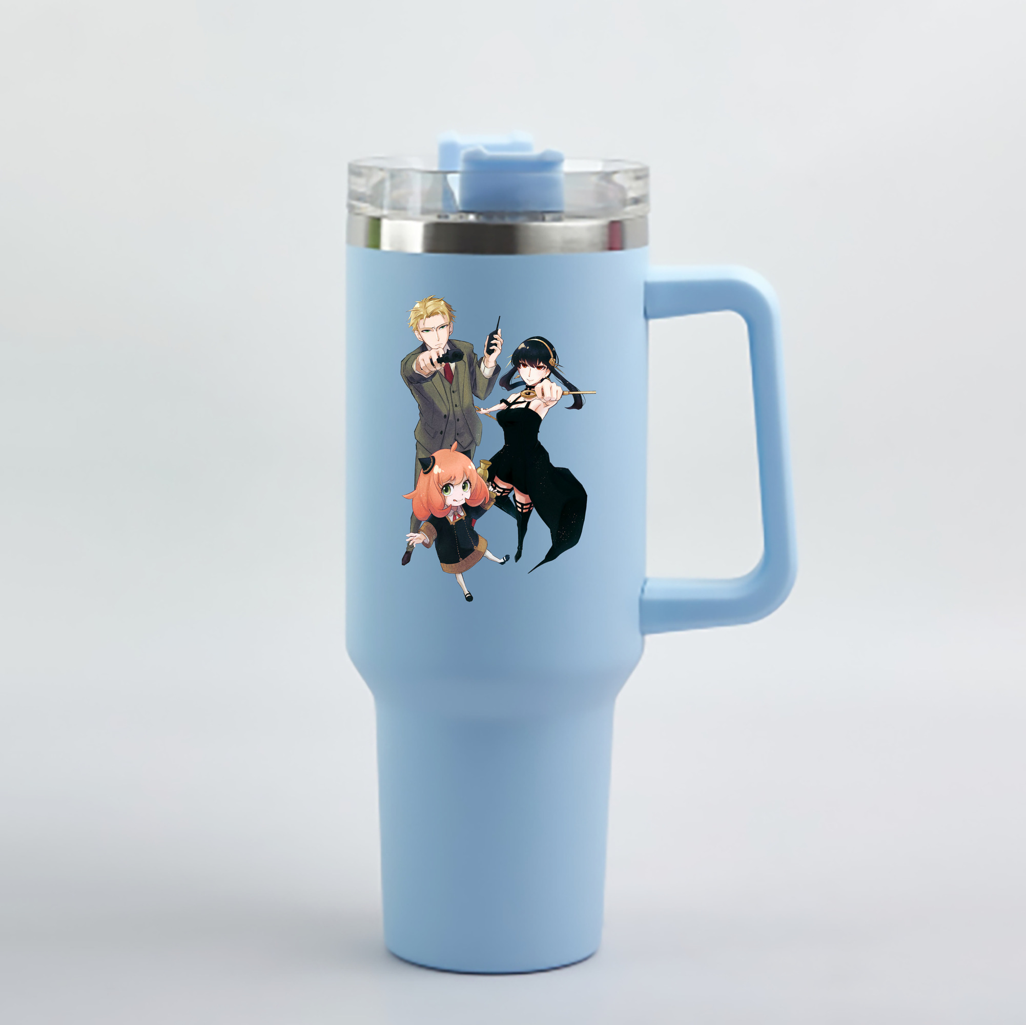 （画像用） SPY×FAMILY间谍家家酒 1200mL車用タンブラー - クリスタルステッカー（プラスチックストロー付き）