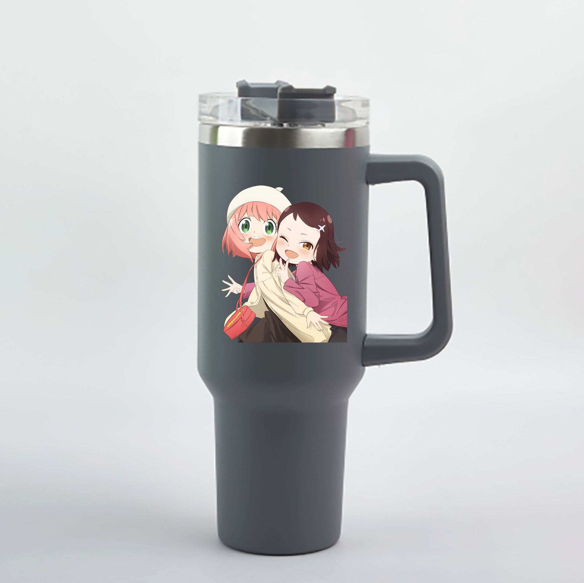 （画像用） SPY×FAMILY间谍家家酒 1200mL車用タンブラー - クリスタルステッカー（プラスチックストロー付き）