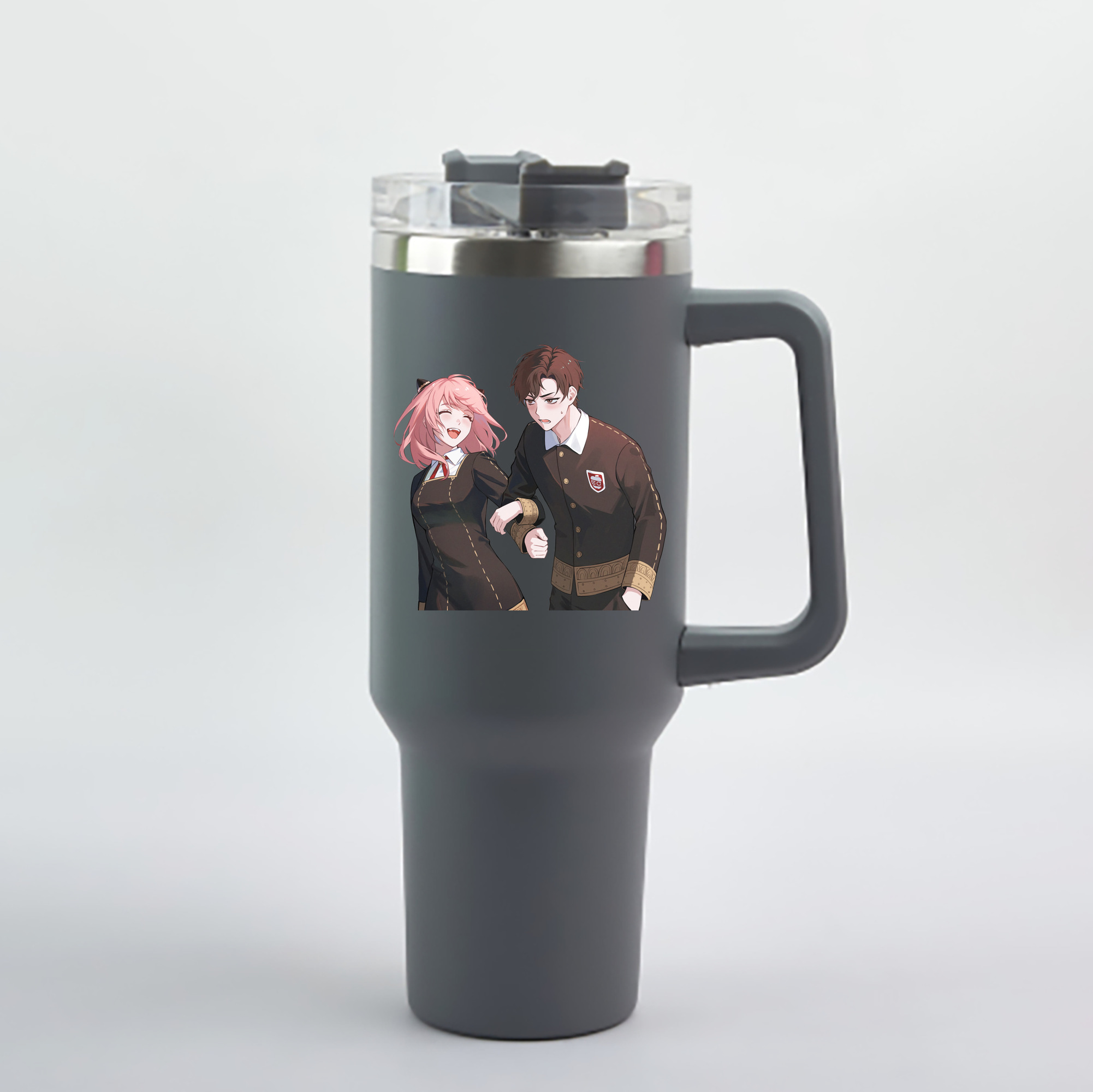 （画像用） SPY×FAMILY间谍家家酒 1200mL車用タンブラー - クリスタルステッカー（プラスチックストロー付き）