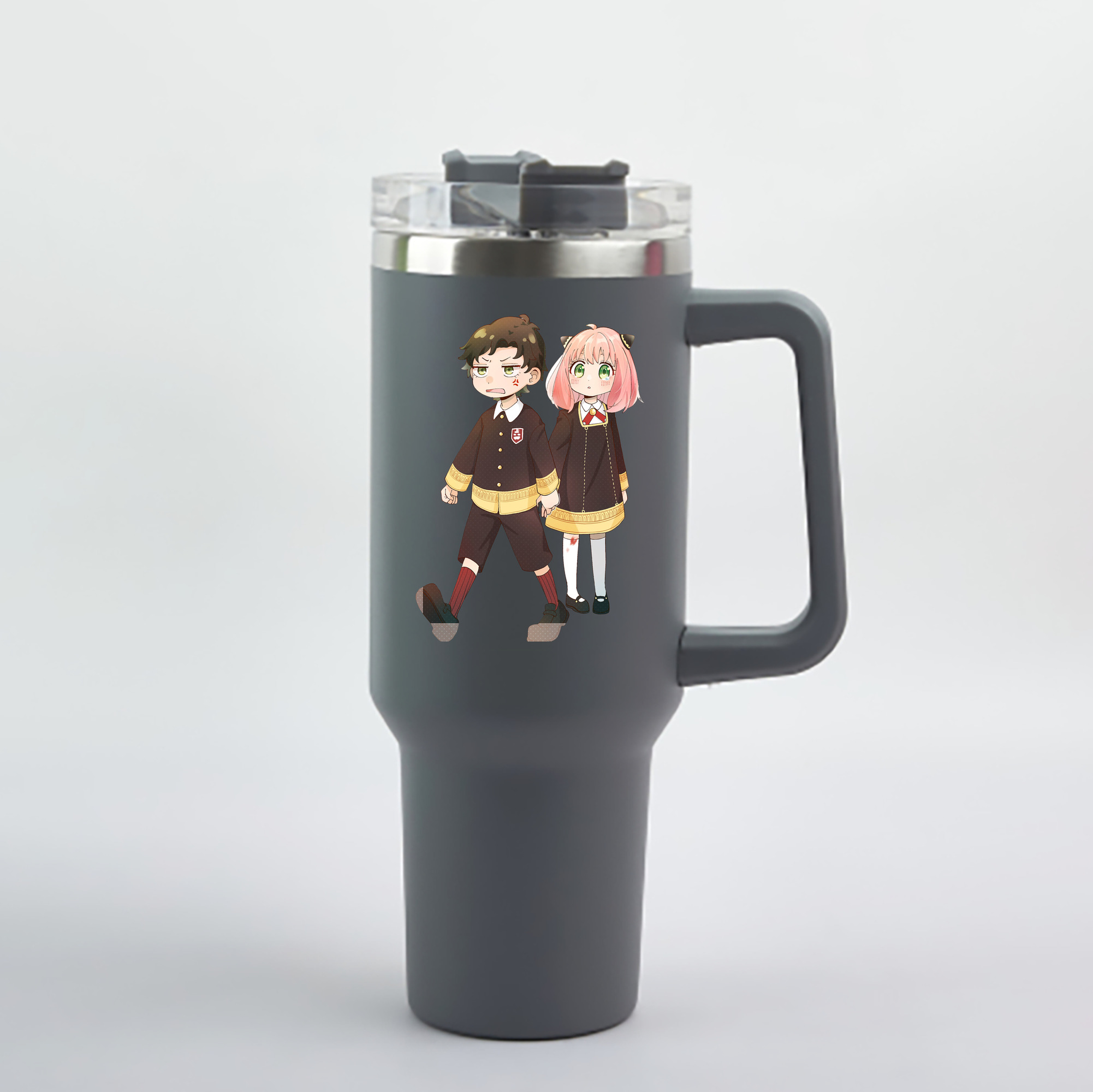 （画像用） SPY×FAMILY间谍家家酒 1200mL車用タンブラー - クリスタルステッカー（プラスチックストロー付き）