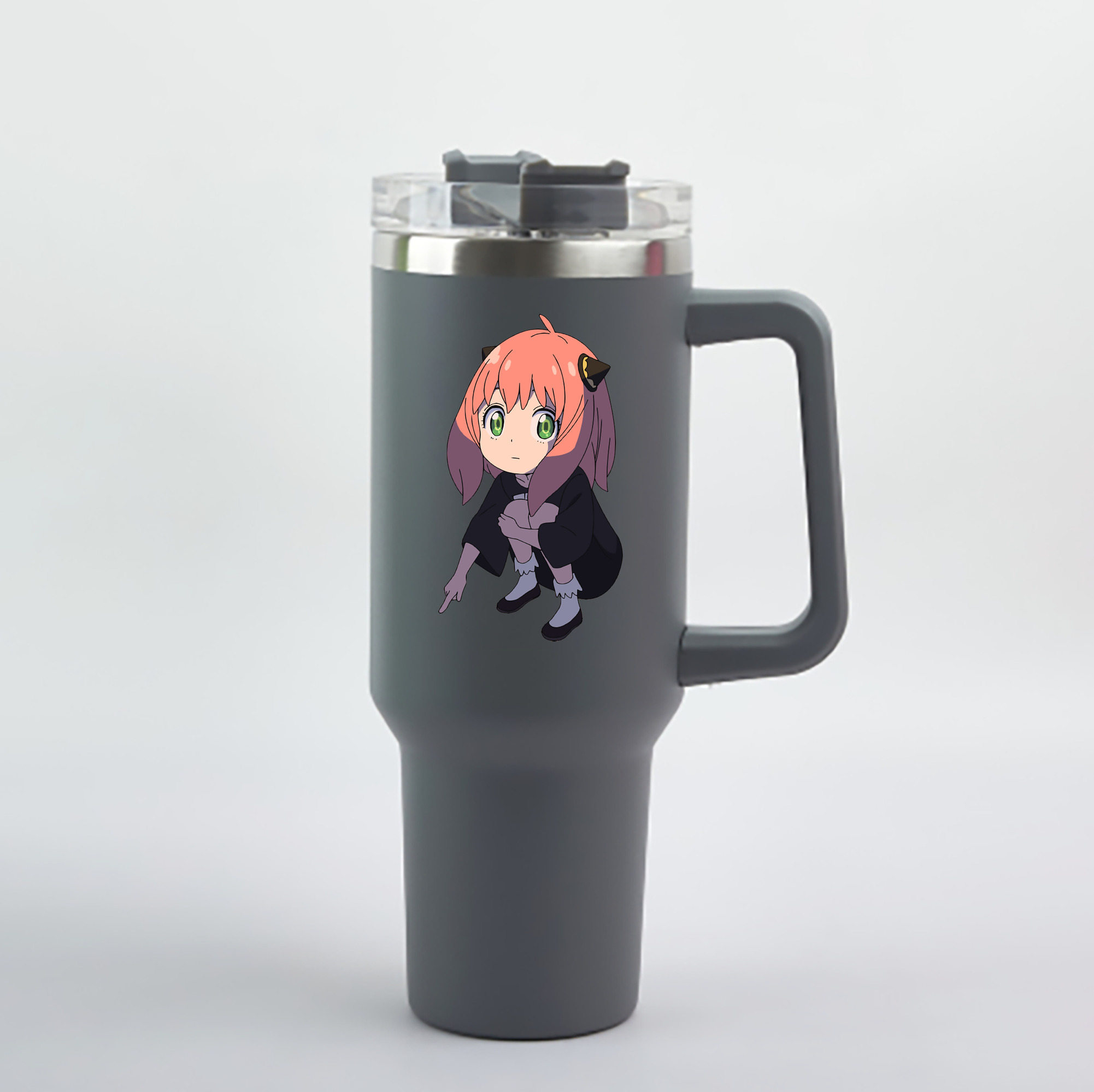 （画像用） SPY×FAMILY间谍家家酒 1200mL車用タンブラー - クリスタルステッカー（プラスチックストロー付き）