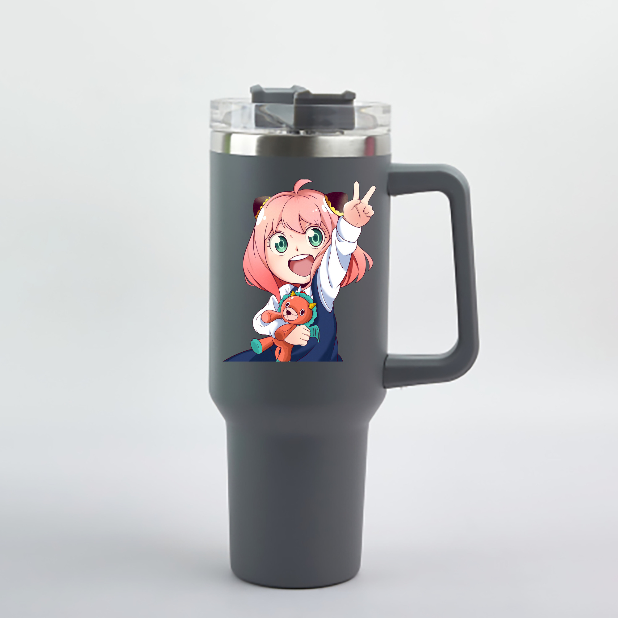 （画像用） SPY×FAMILY间谍家家酒 1200mL車用タンブラー - クリスタルステッカー（プラスチックストロー付き）