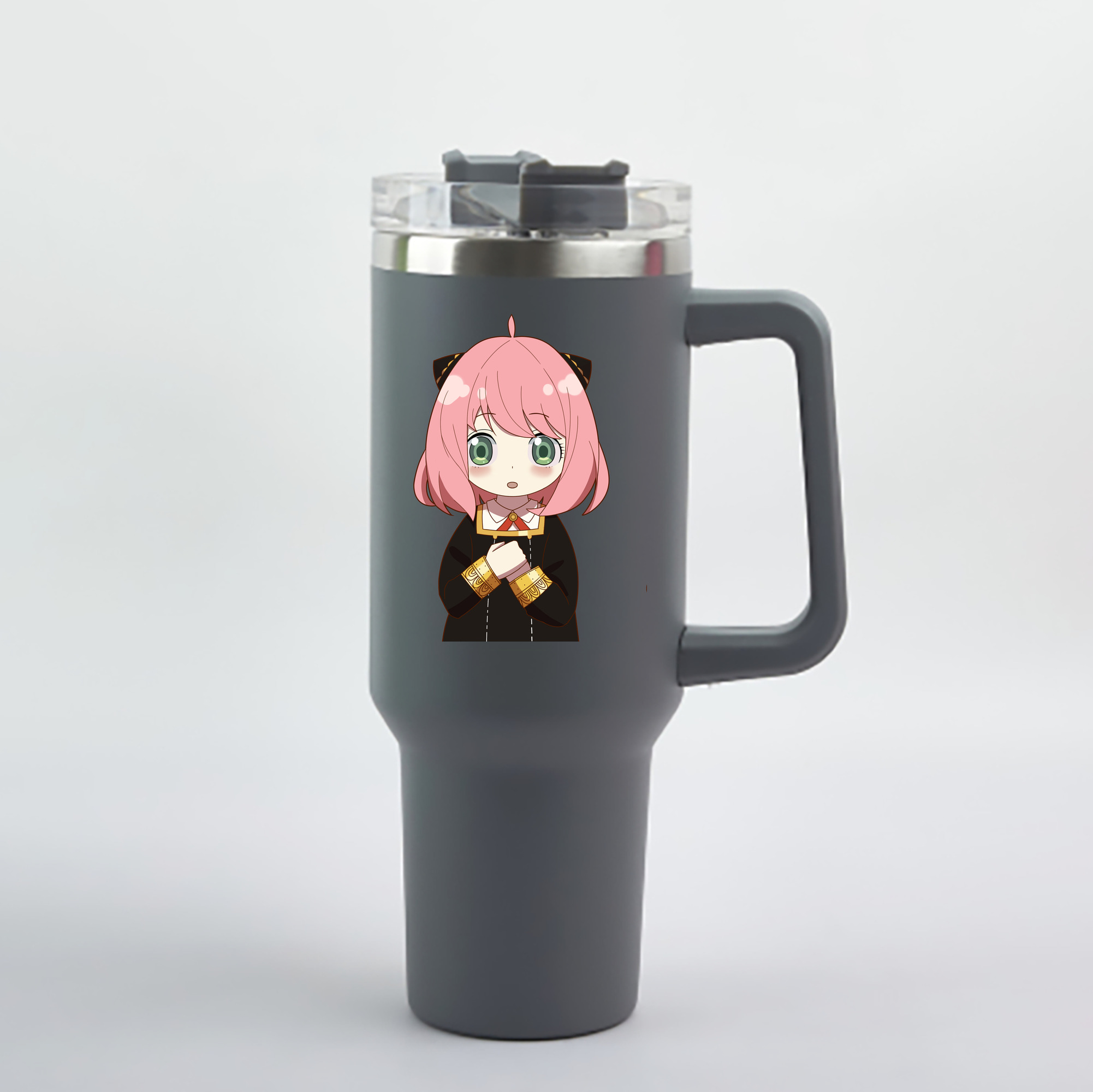 （画像用） SPY×FAMILY间谍家家酒 1200mL車用タンブラー - クリスタルステッカー（プラスチックストロー付き）