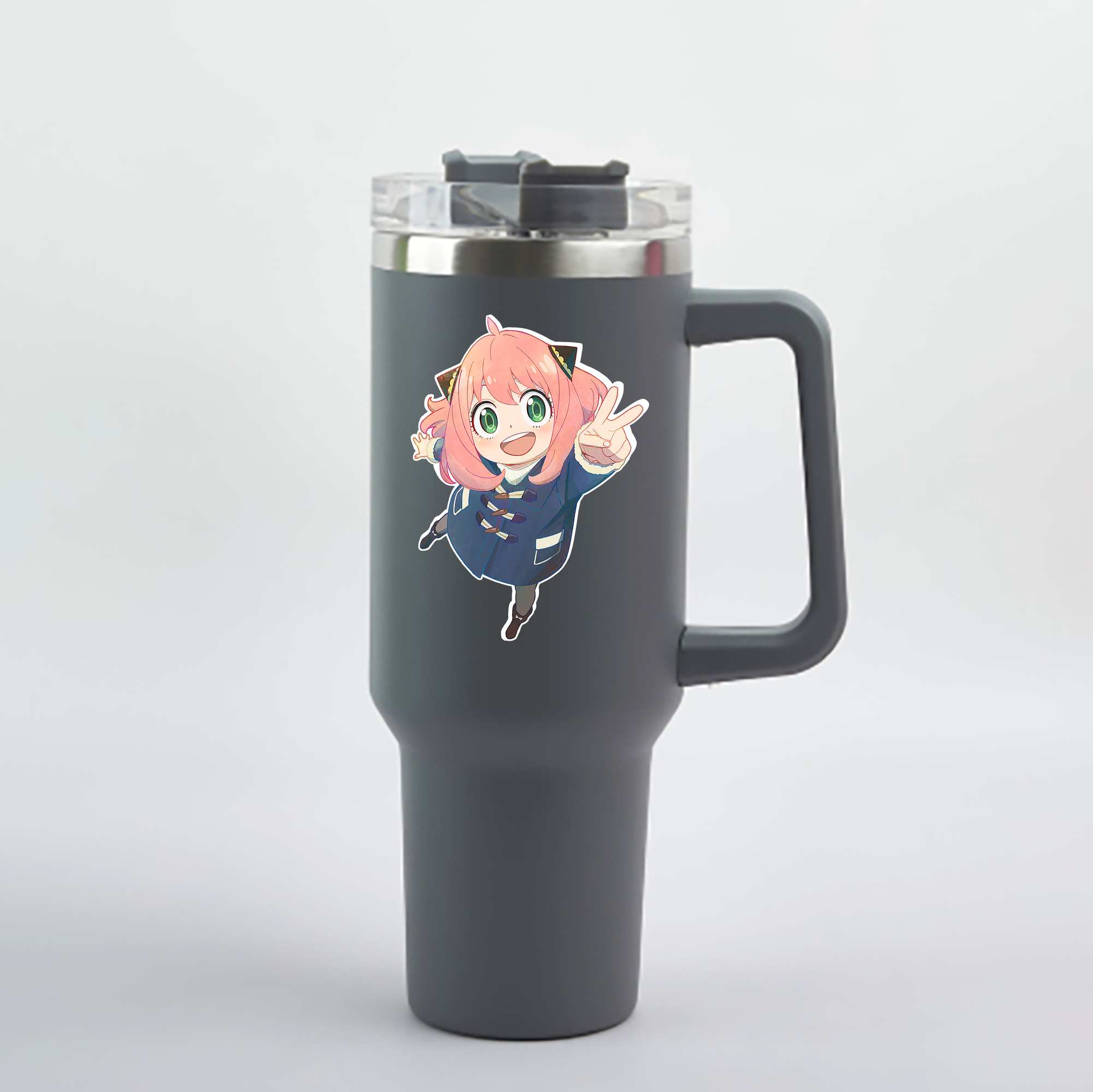 （画像用） SPY×FAMILY间谍家家酒 1200mL車用タンブラー - クリスタルステッカー（プラスチックストロー付き）