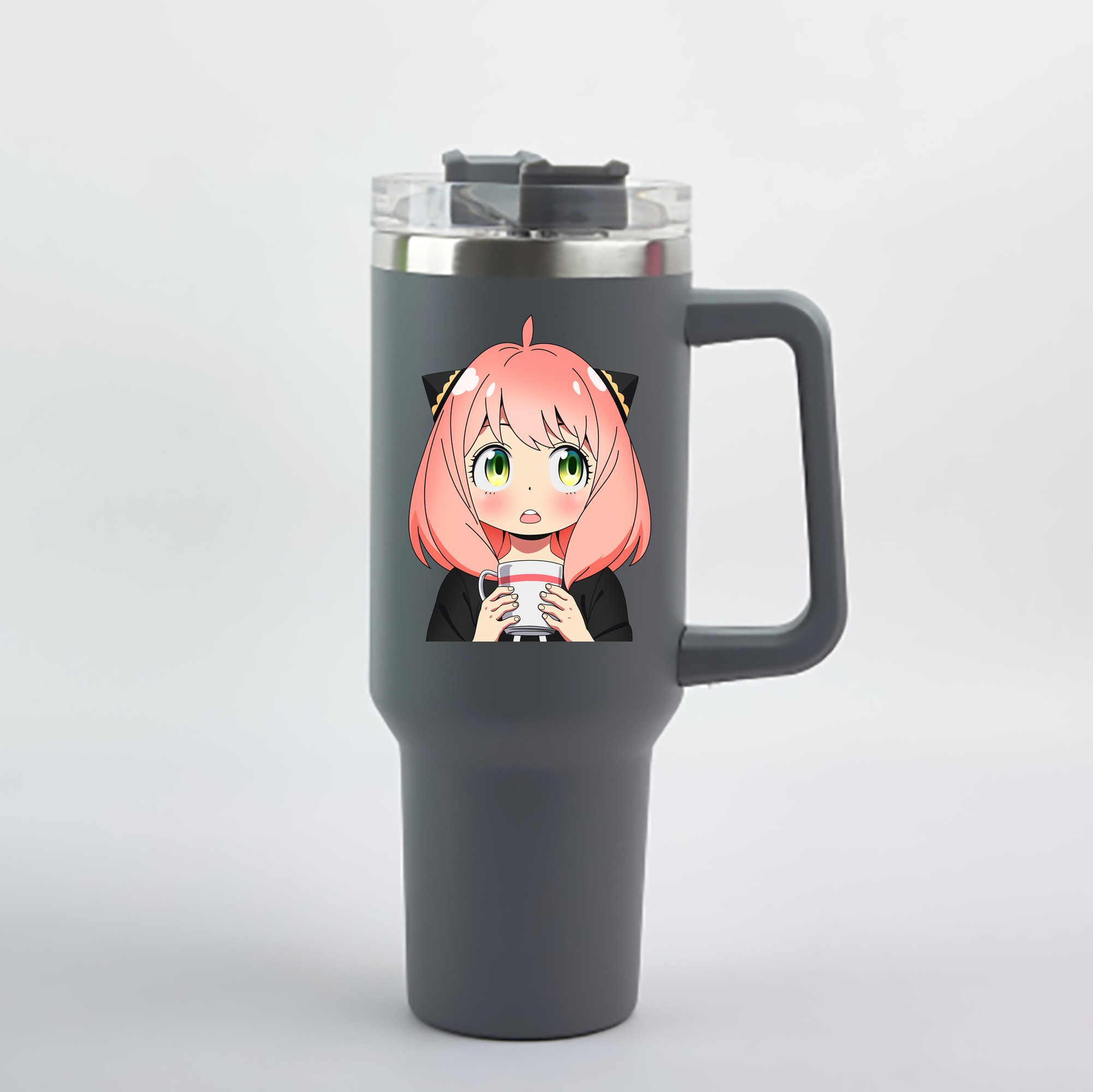 （画像用） SPY×FAMILY间谍家家酒 1200mL車用タンブラー - クリスタルステッカー（プラスチックストロー付き）