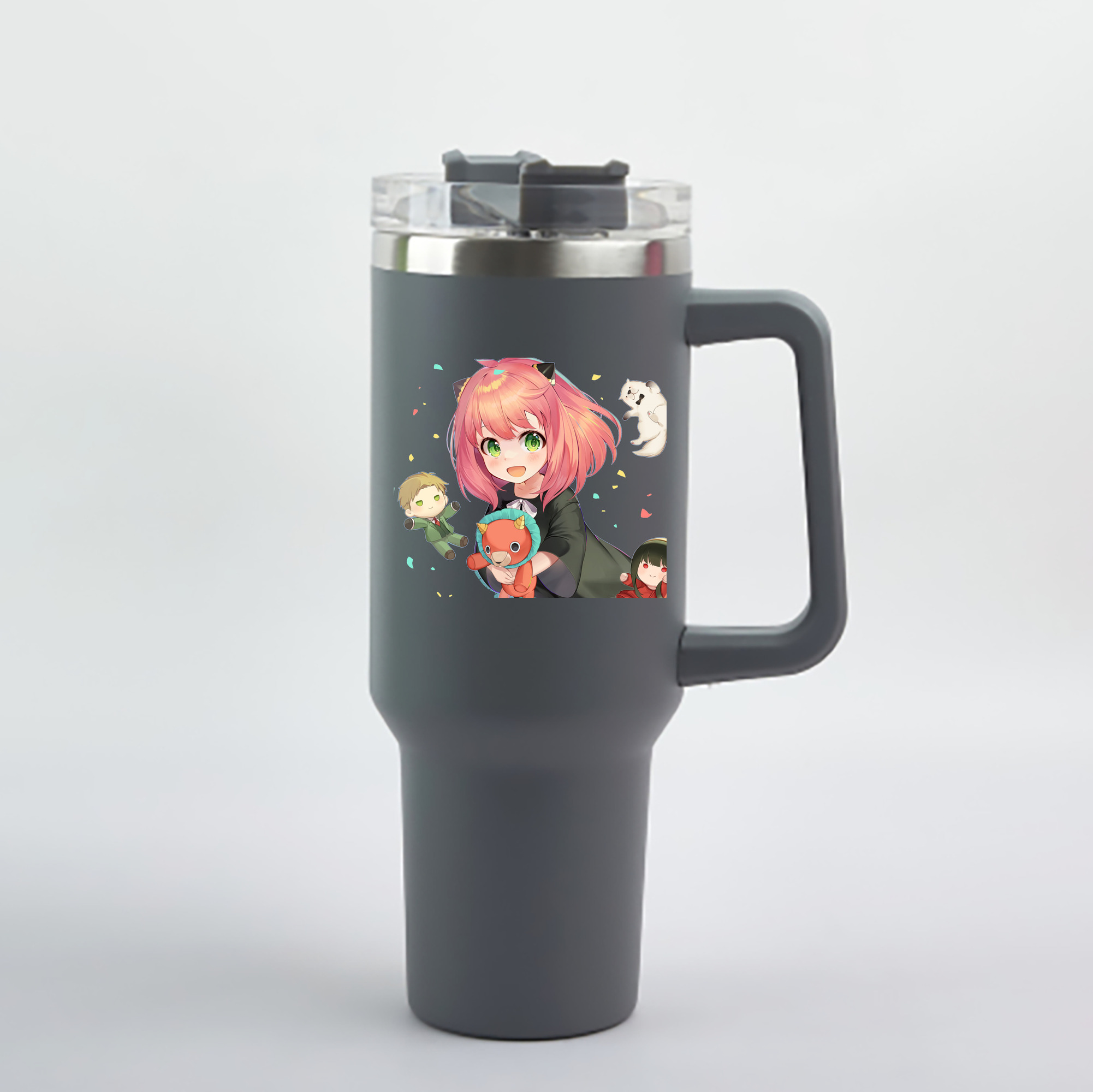 （画像用） SPY×FAMILY间谍家家酒 1200mL車用タンブラー - クリスタルステッカー（プラスチックストロー付き）