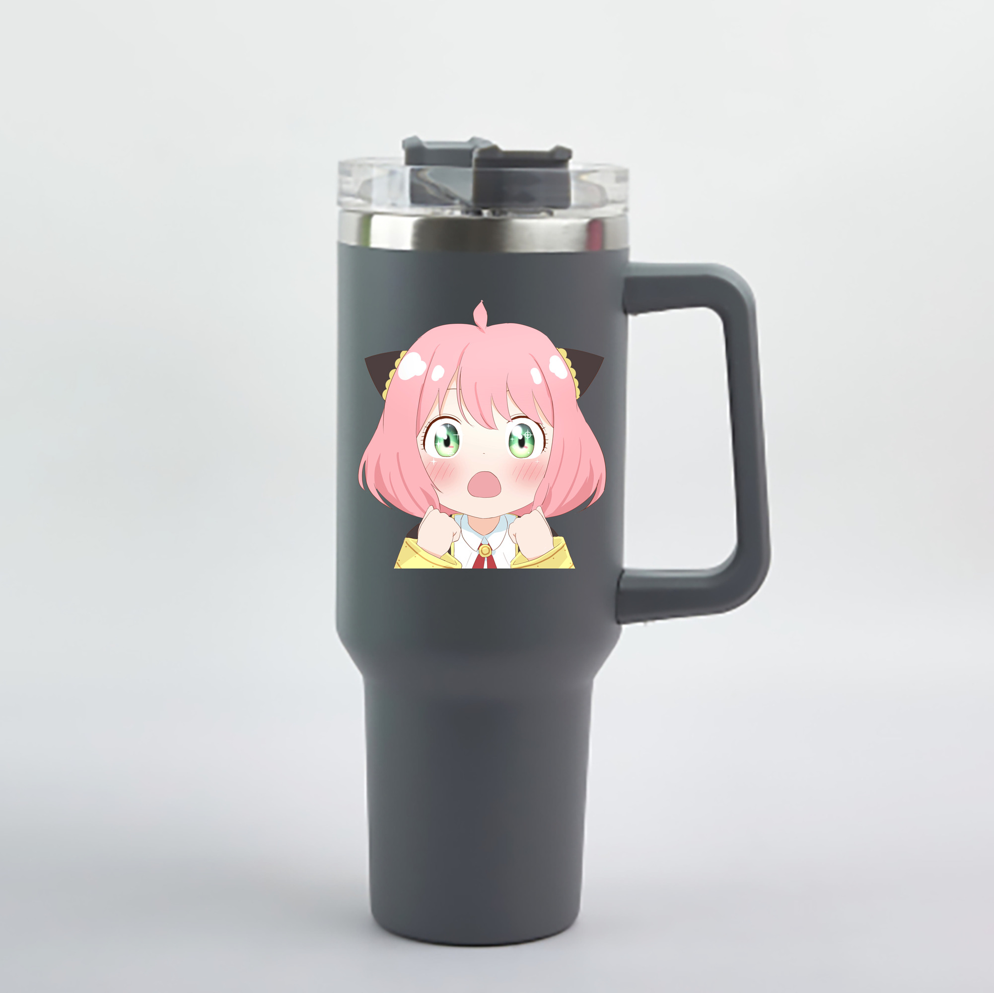 （画像用） SPY×FAMILY间谍家家酒 1200mL車用タンブラー - クリスタルステッカー（プラスチックストロー付き）