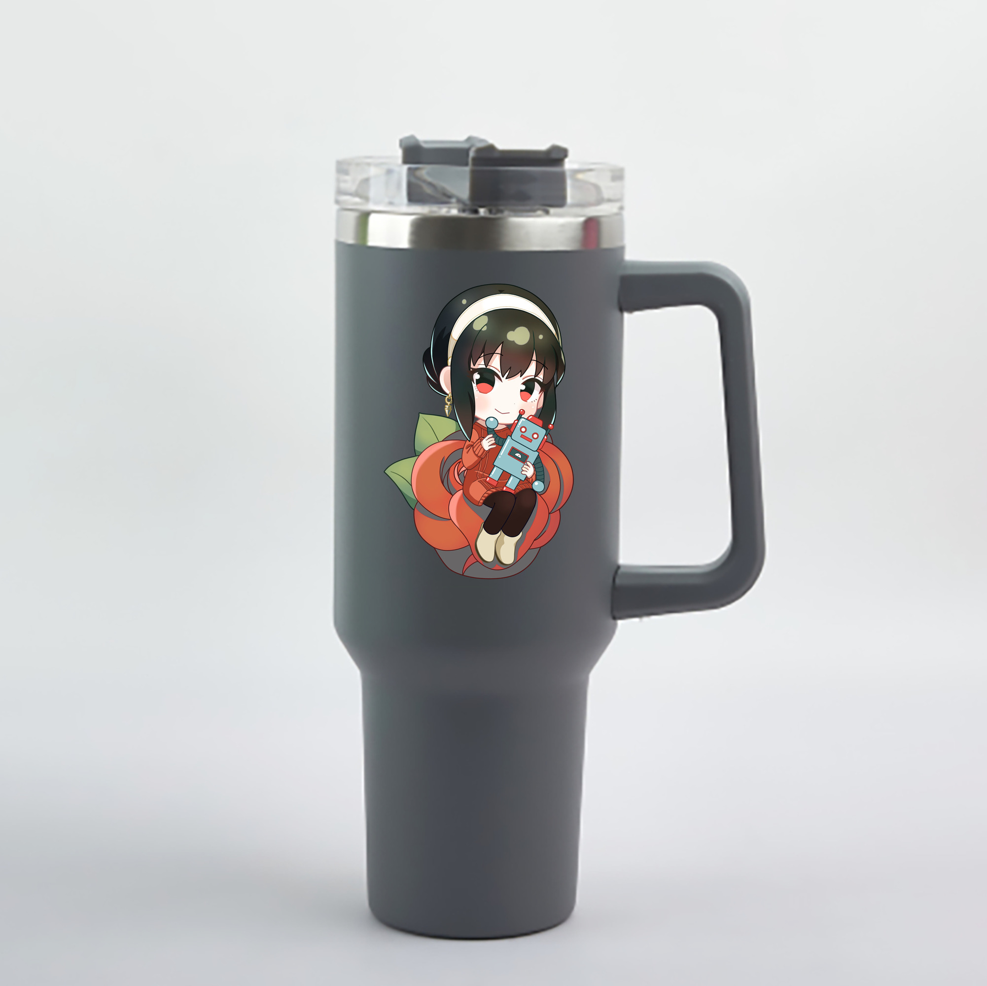 （画像用） SPY×FAMILY间谍家家酒 1200mL車用タンブラー - クリスタルステッカー（プラスチックストロー付き）