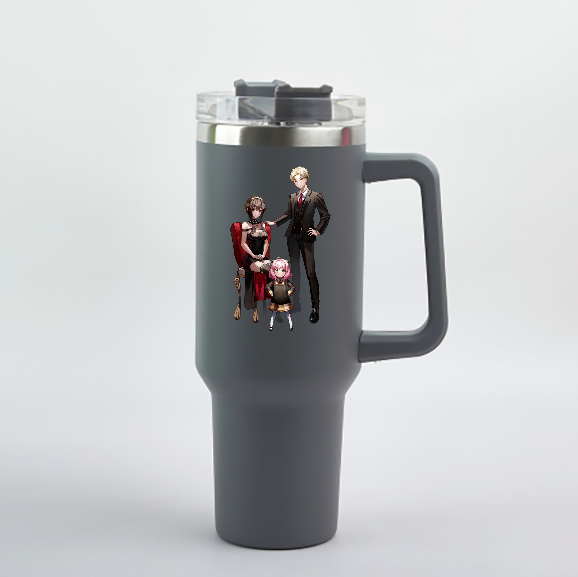 （画像用） SPY×FAMILY间谍家家酒 1200mL車用タンブラー - クリスタルステッカー（プラスチックストロー付き）