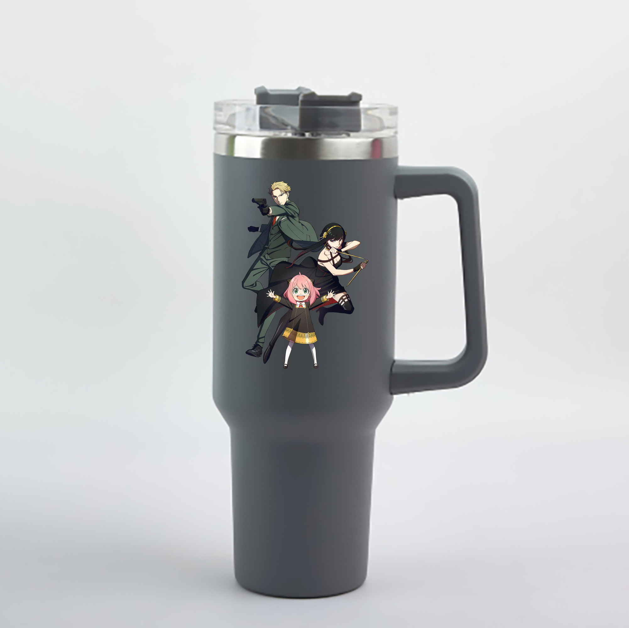（画像用） SPY×FAMILY间谍家家酒 1200mL車用タンブラー - クリスタルステッカー（プラスチックストロー付き）