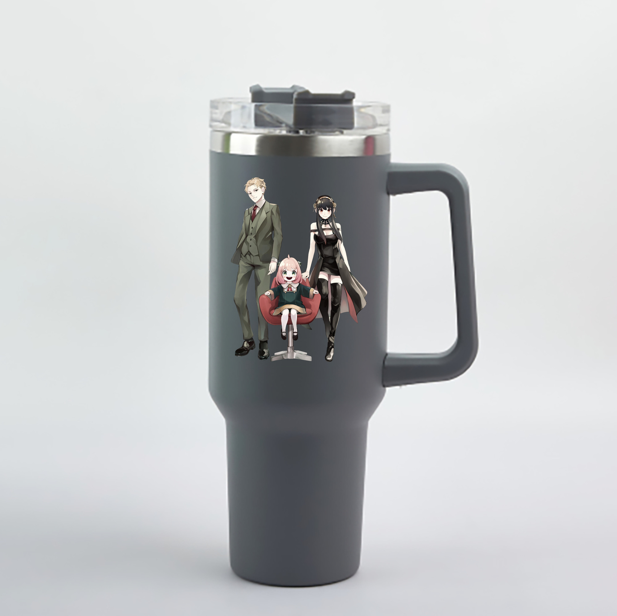 （画像用） SPY×FAMILY间谍家家酒 1200mL車用タンブラー - クリスタルステッカー（プラスチックストロー付き）