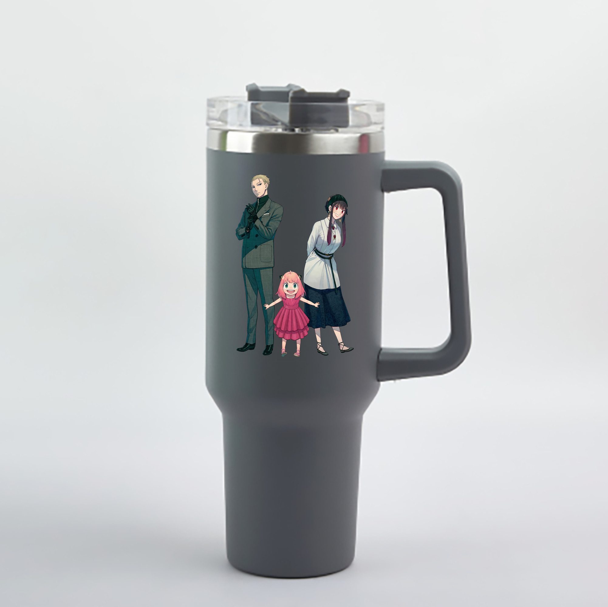 （画像用） SPY×FAMILY间谍家家酒 1200mL車用タンブラー - クリスタルステッカー（プラスチックストロー付き）