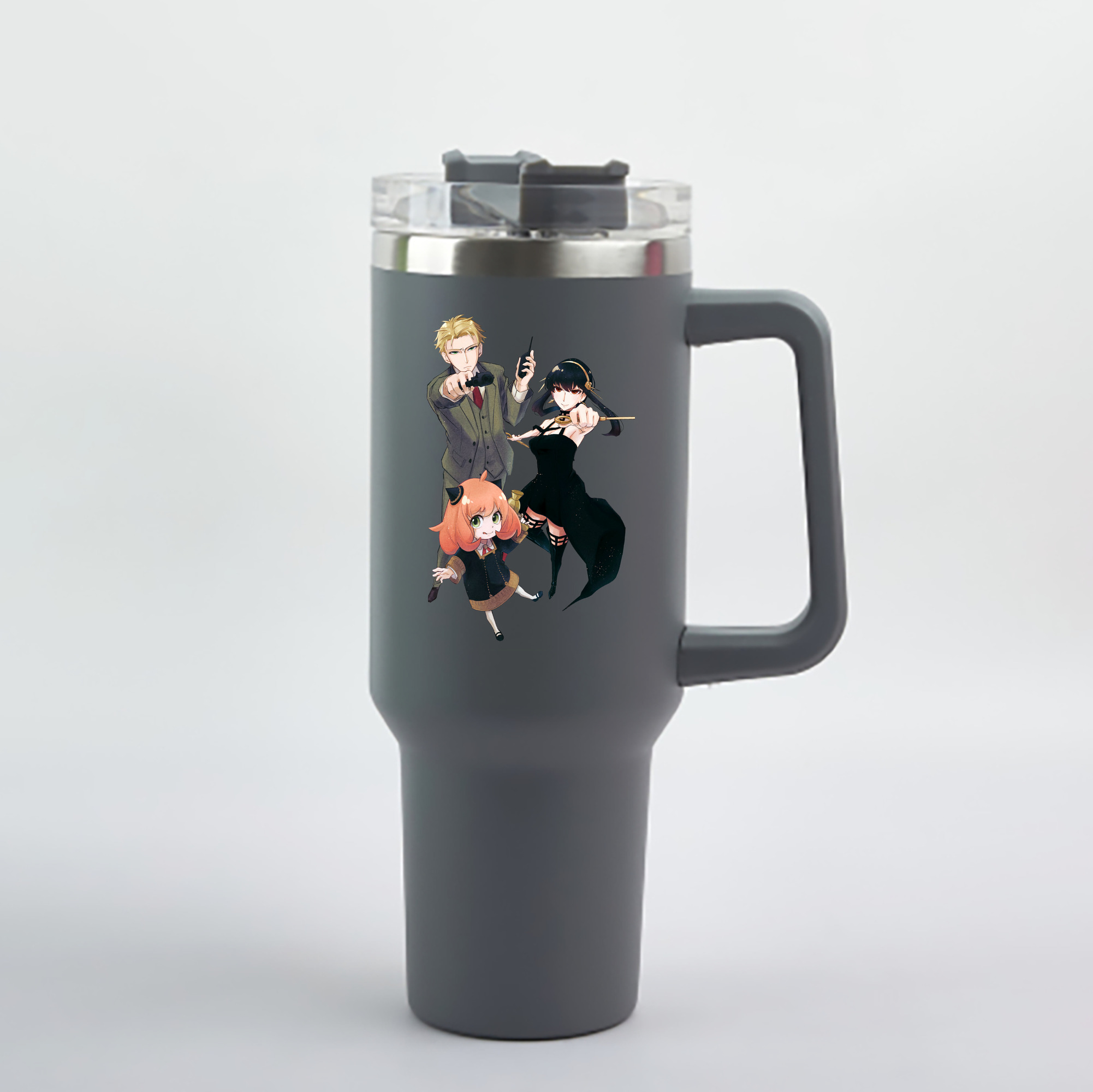 （画像用） SPY×FAMILY间谍家家酒 1200mL車用タンブラー - クリスタルステッカー（プラスチックストロー付き）