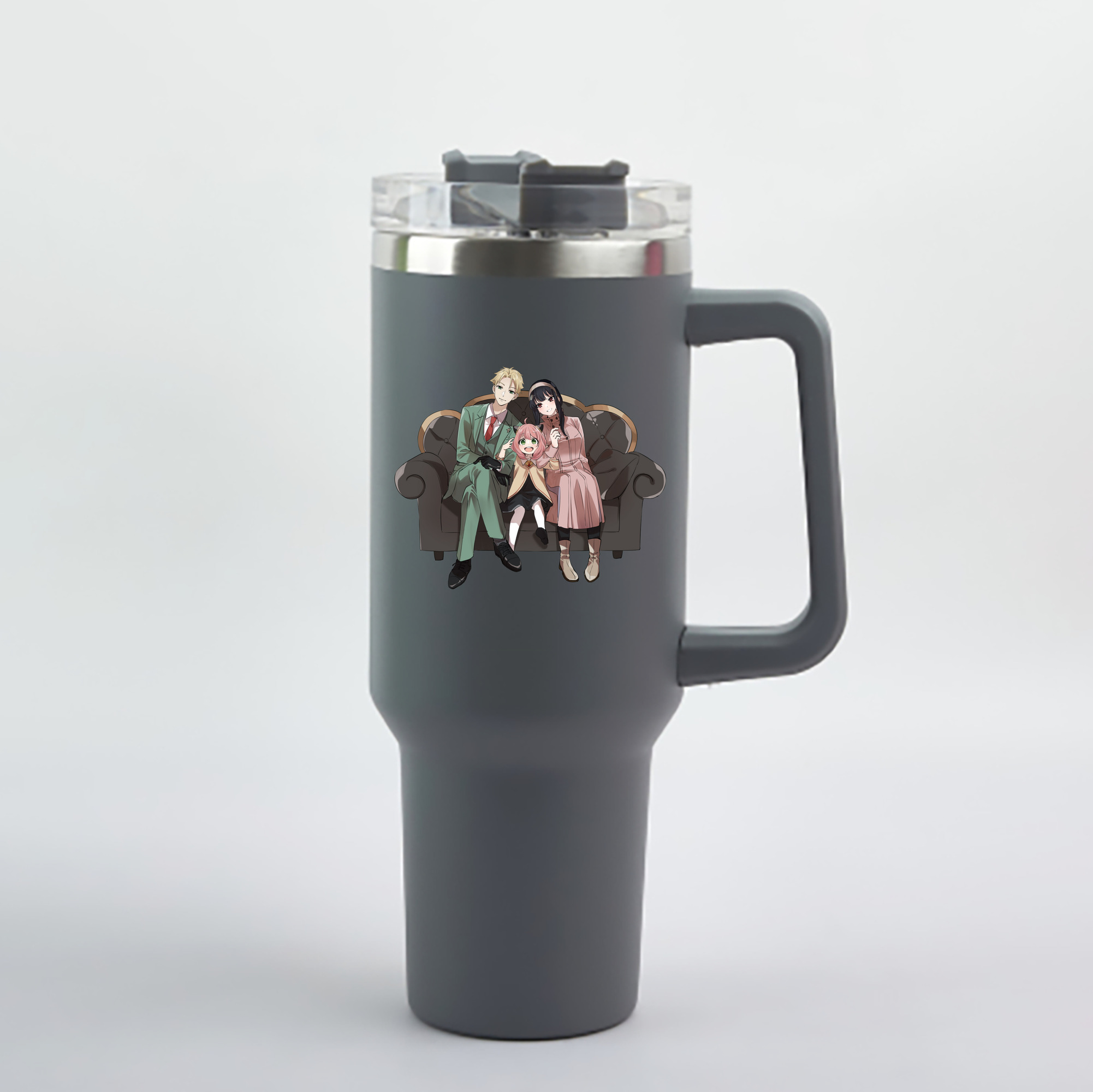 （画像用） SPY×FAMILY间谍家家酒 1200mL車用タンブラー - クリスタルステッカー（プラスチックストロー付き）