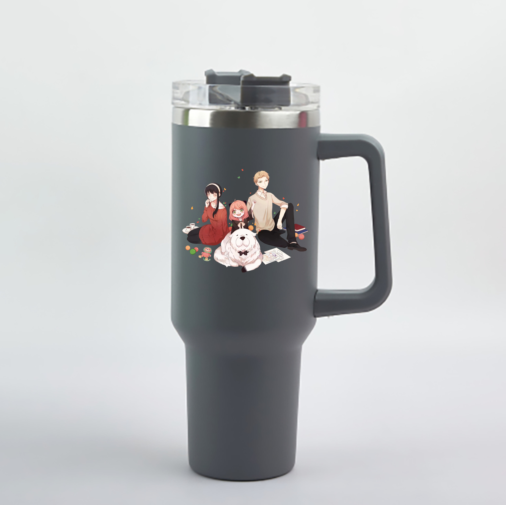 （画像用） SPY×FAMILY间谍家家酒 1200mL車用タンブラー - クリスタルステッカー（プラスチックストロー付き）