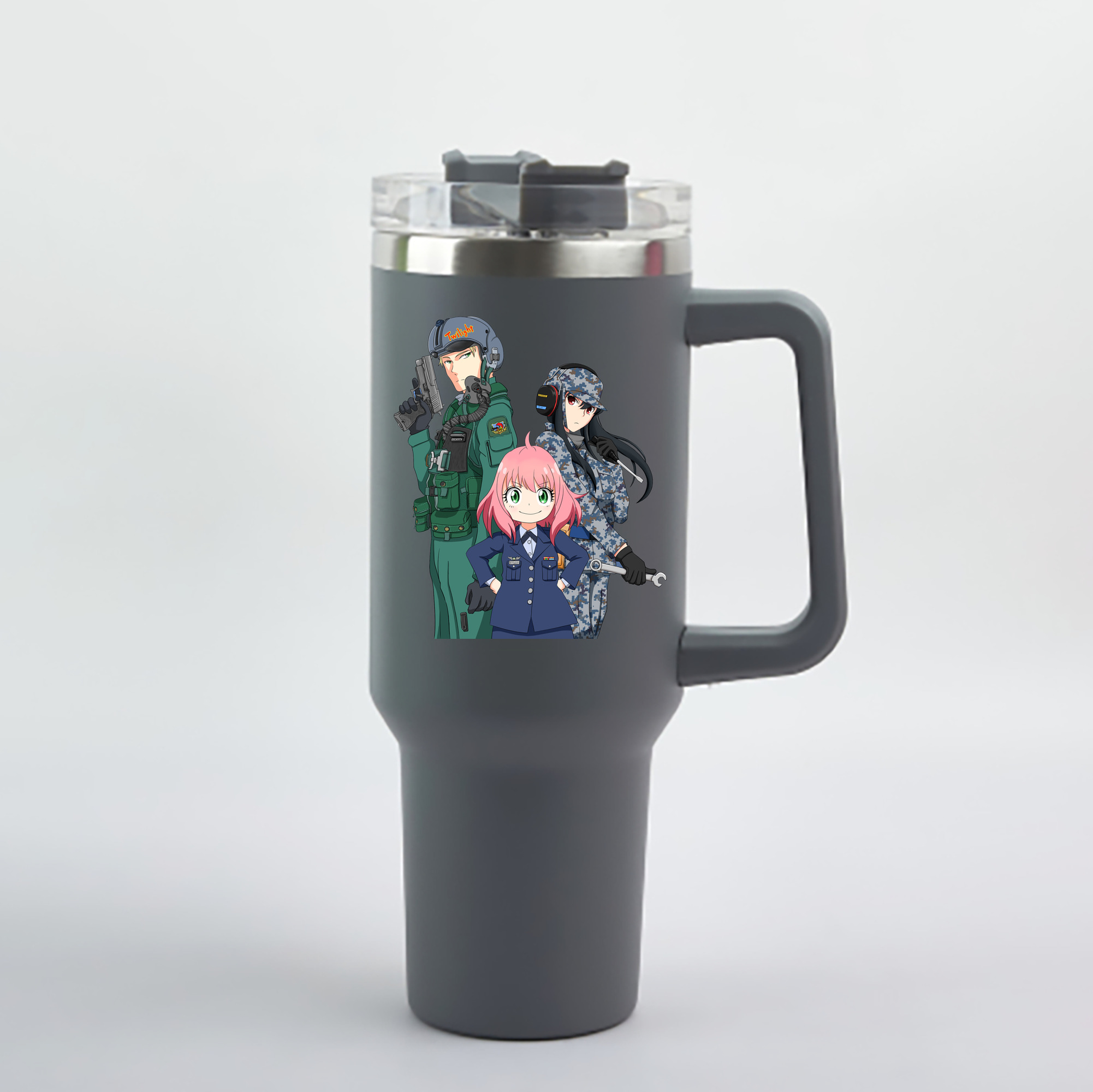 （画像用） SPY×FAMILY间谍家家酒 1200mL車用タンブラー - クリスタルステッカー（プラスチックストロー付き）