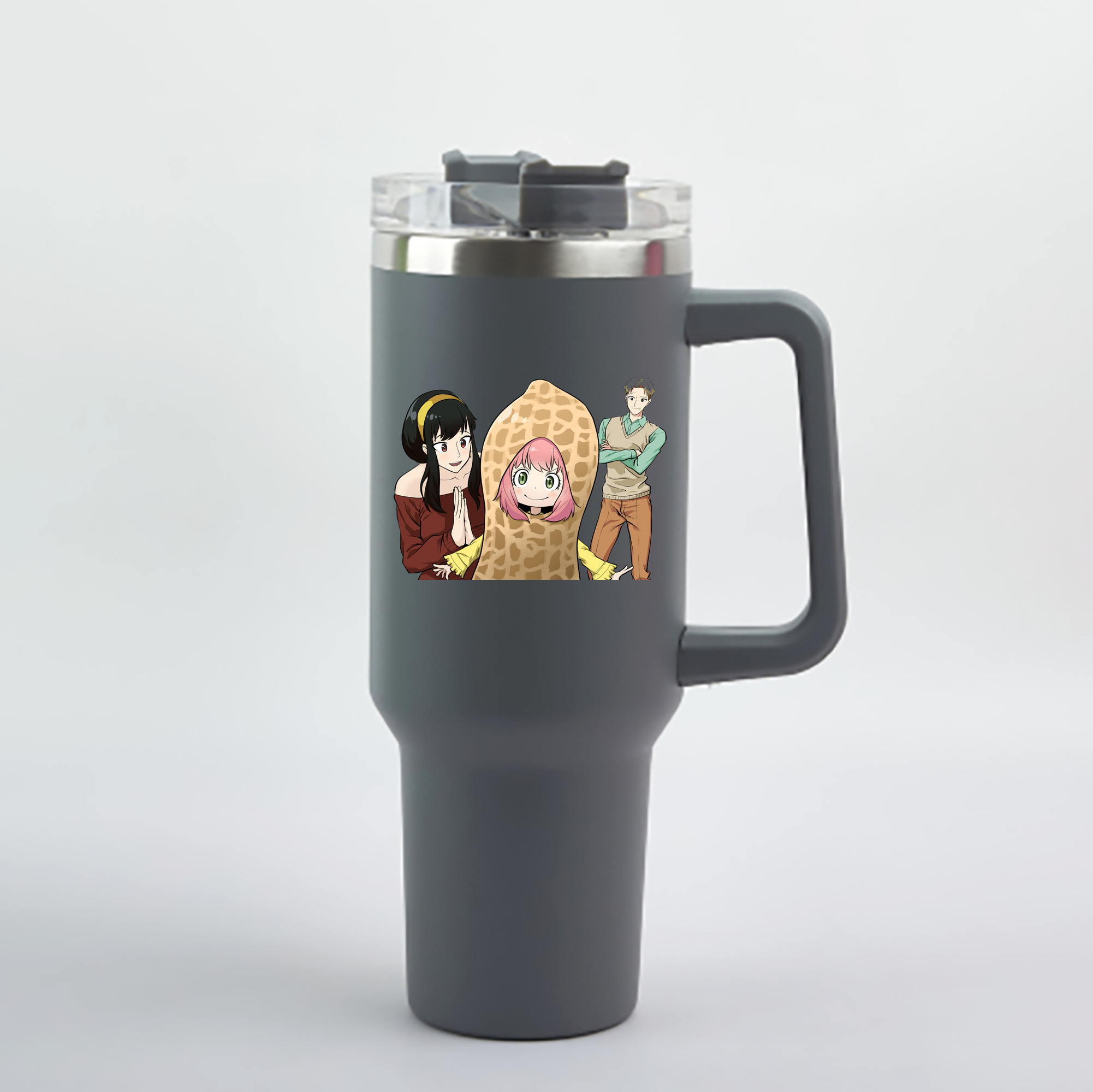 （画像用） SPY×FAMILY间谍家家酒 1200mL車用タンブラー - クリスタルステッカー（プラスチックストロー付き）