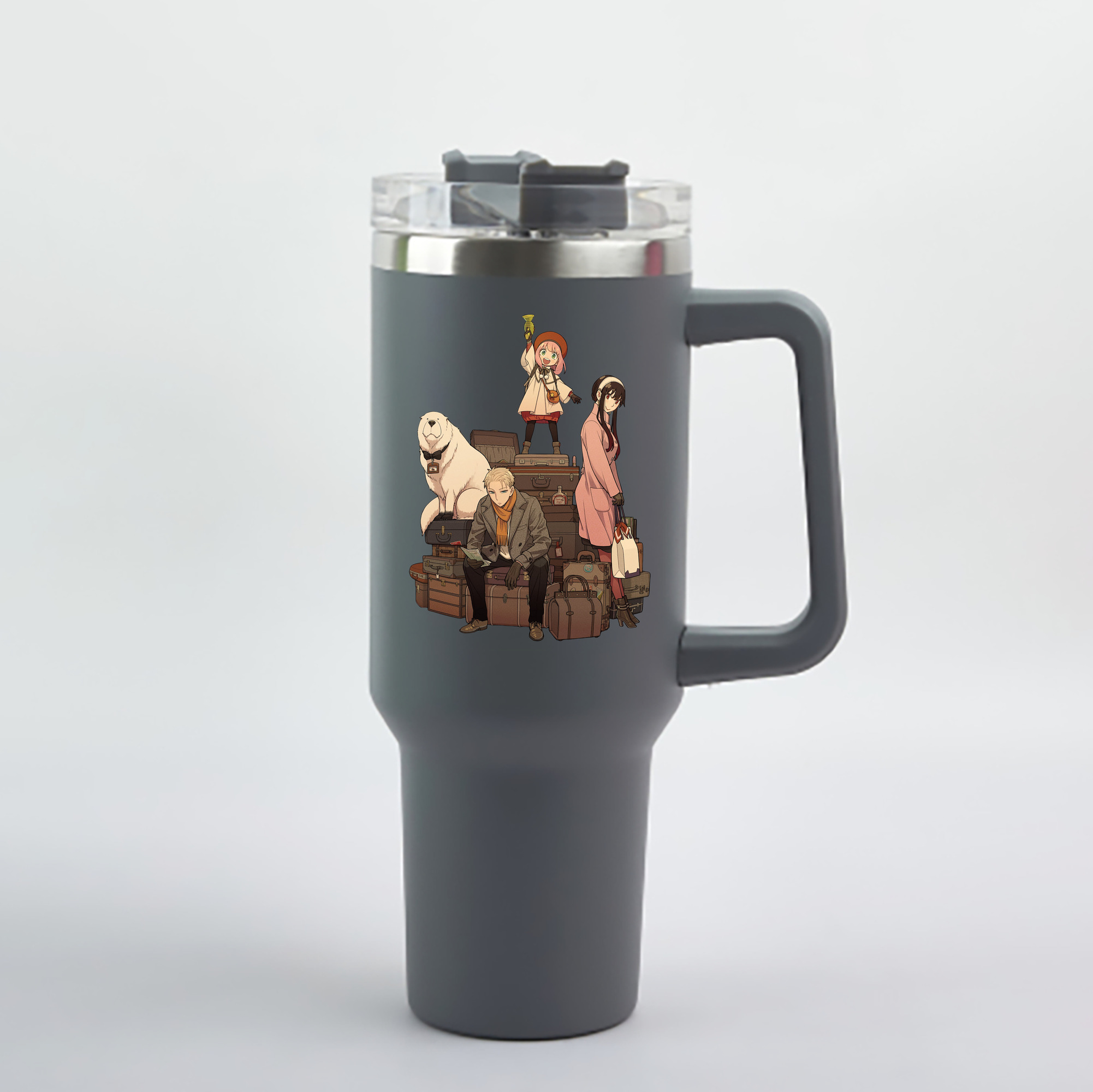 （画像用） SPY×FAMILY间谍家家酒 1200mL車用タンブラー - クリスタルステッカー（プラスチックストロー付き）